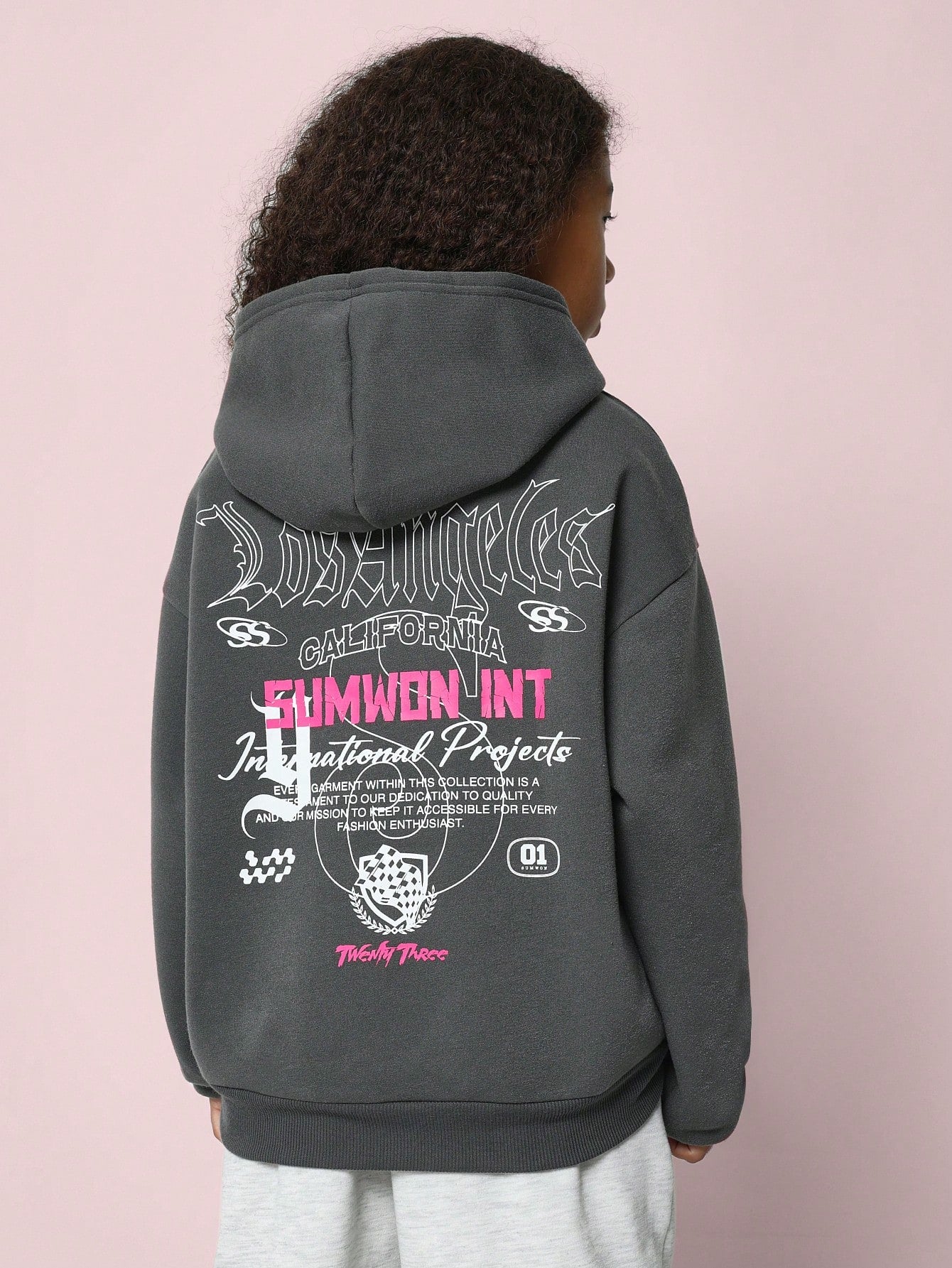 Tween Girls Comfy Overhead Graphic Printed Hoodie