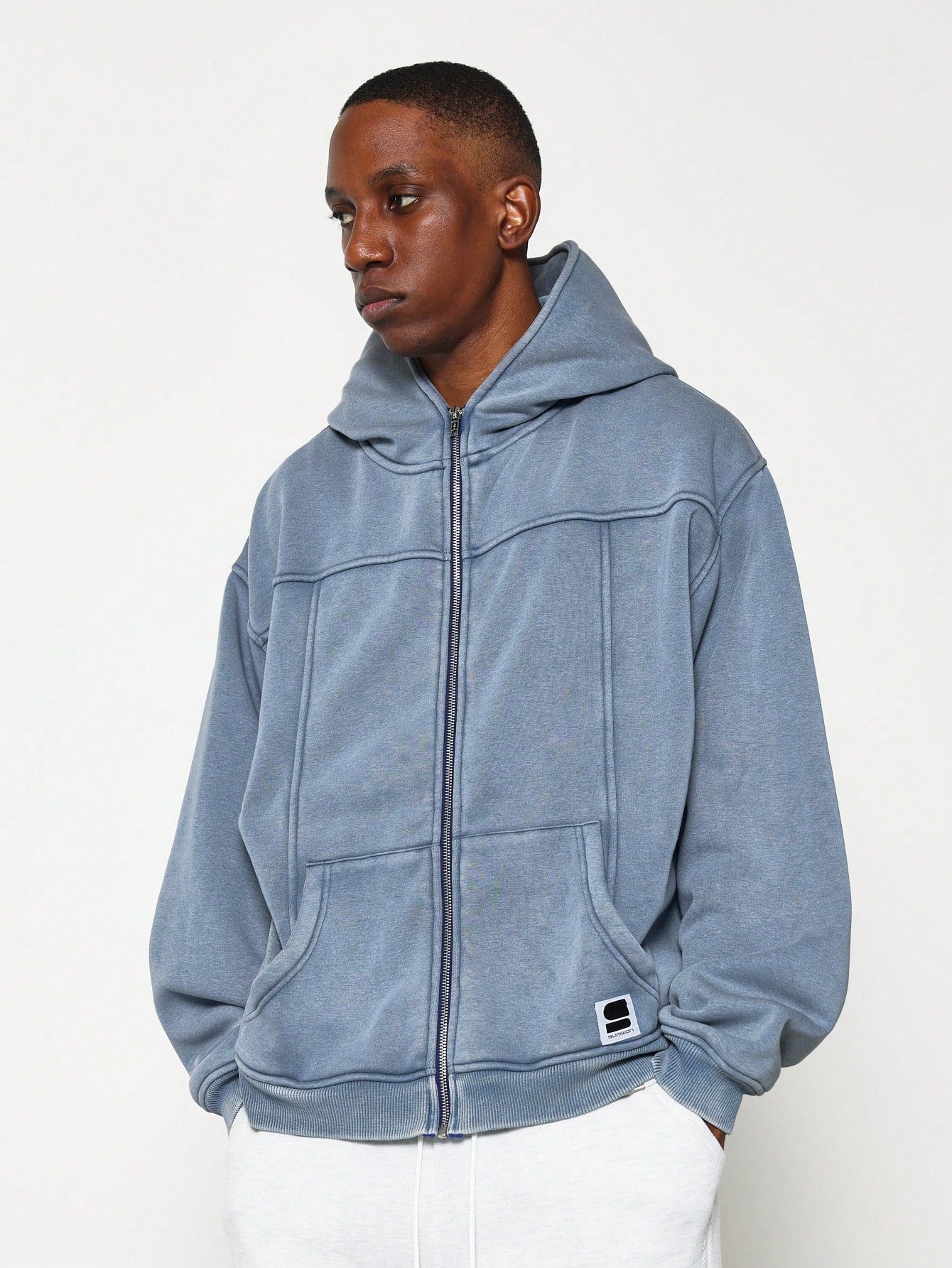 Regular Fit Washed Zip-Up Hoodie