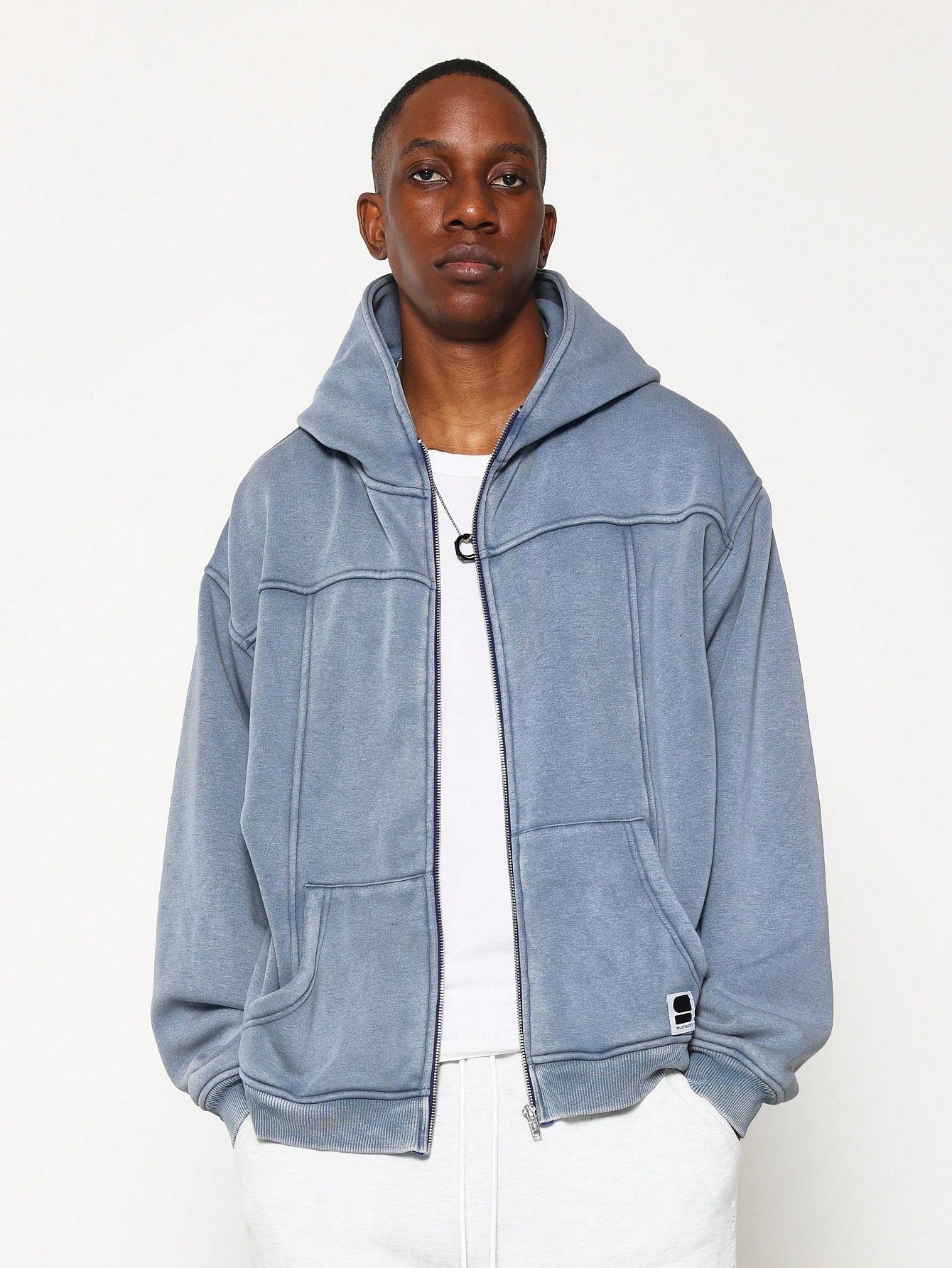 Regular Fit Washed Zip-Up Hoodie