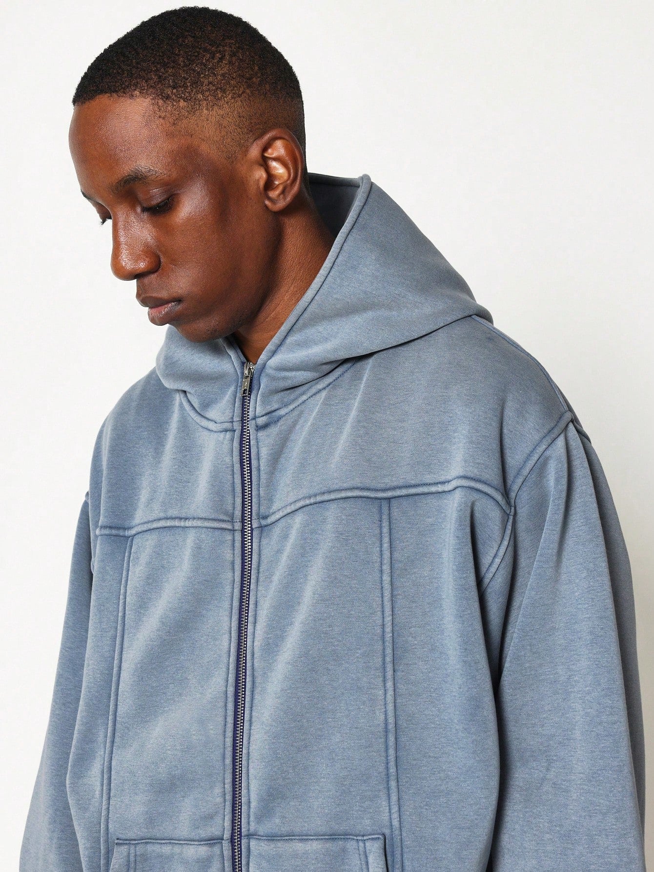 Regular Fit Washed Zip-Up Hoodie