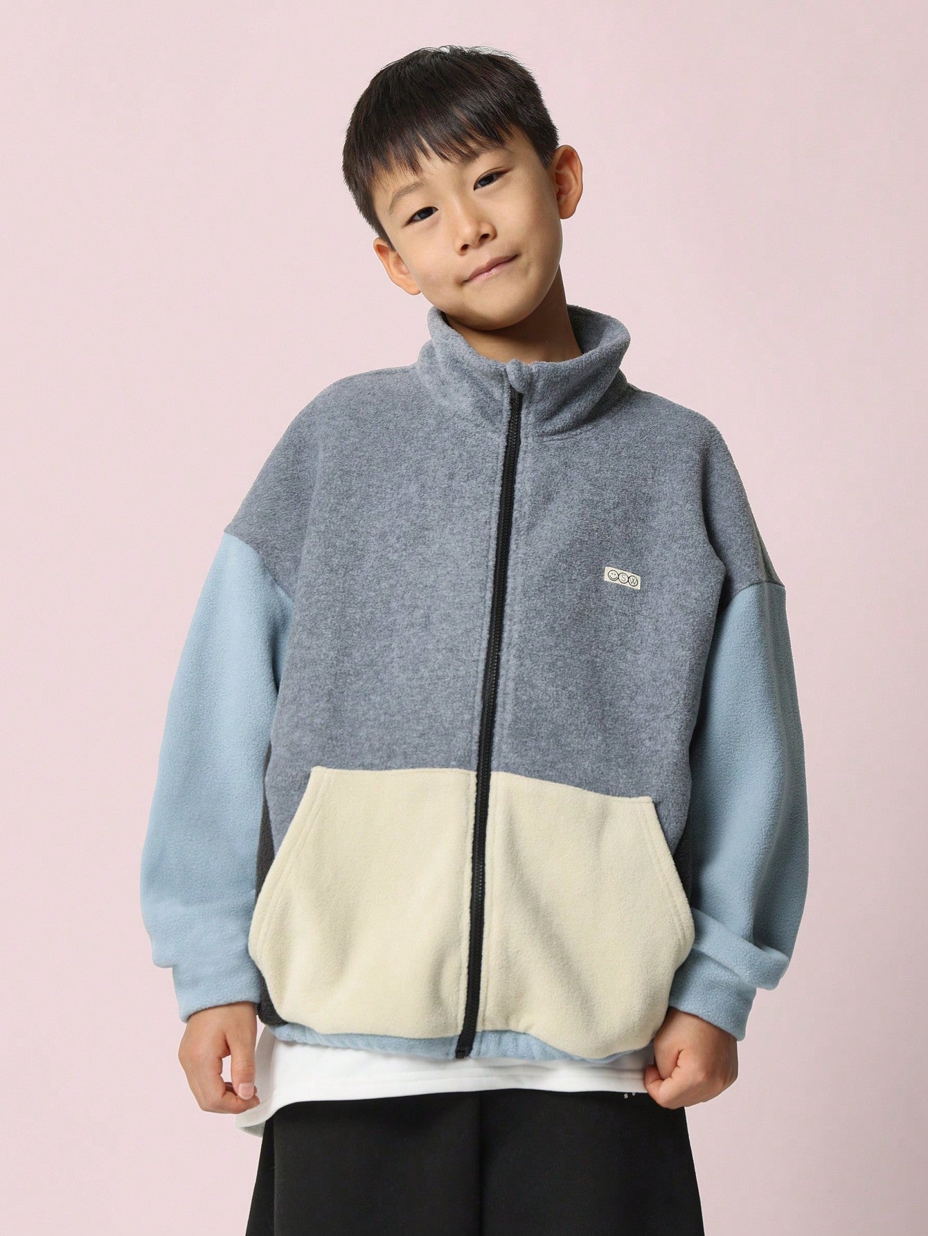 Tween Boys Everyday Play Colour Block Funnel Neck Zip Through Sweatshirts