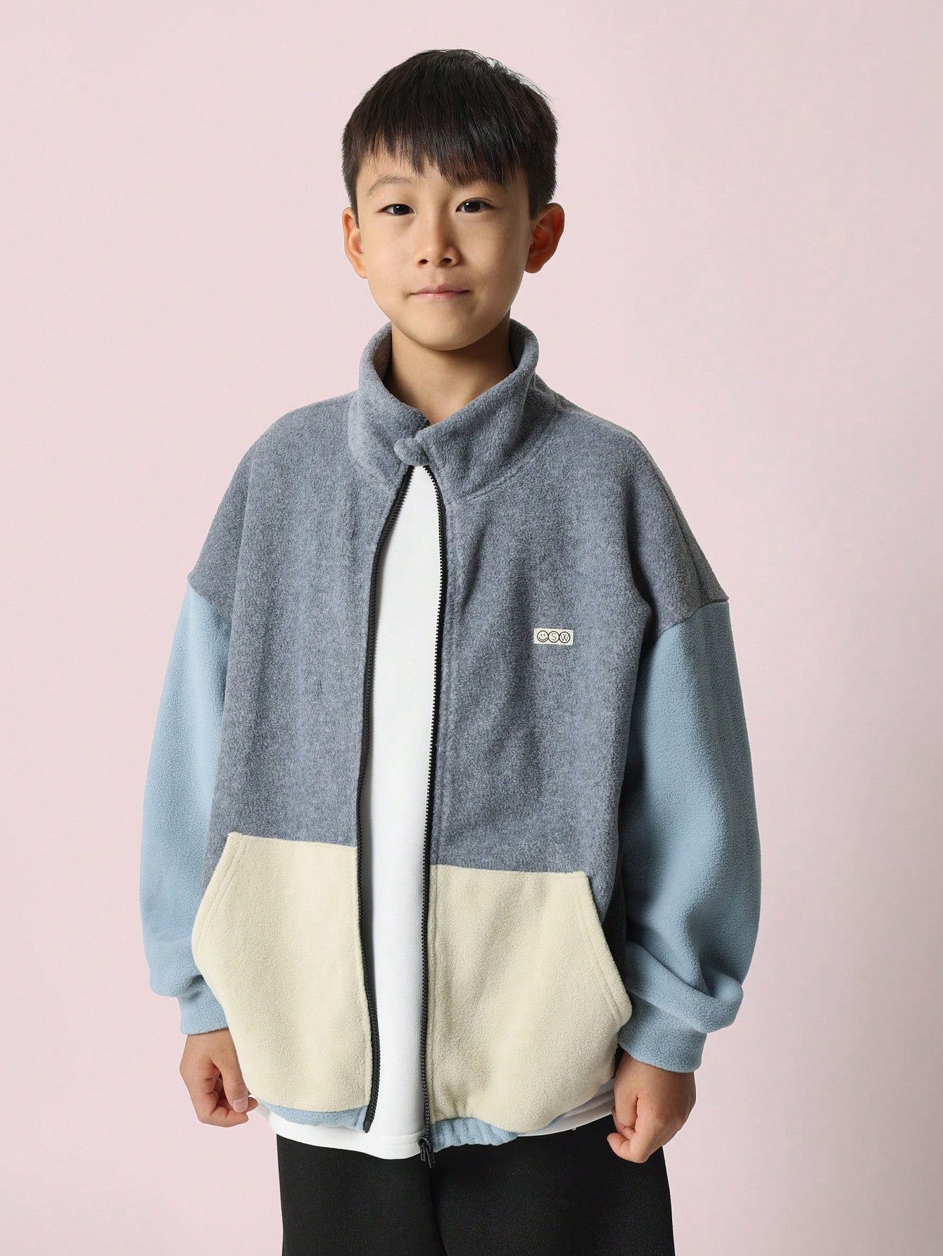 Tween Boys Everyday Play Colour Block Funnel Neck Zip Through Sweatshirts