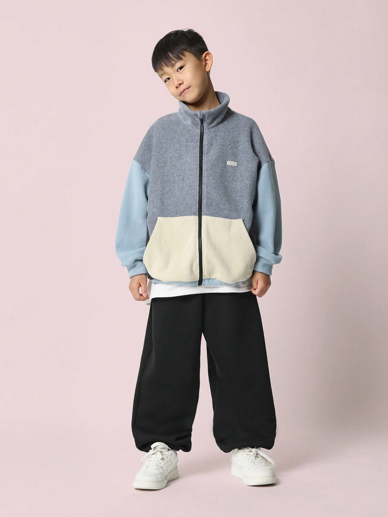 Tween Boys Everyday Play Colour Block Funnel Neck Zip Through Sweatshirts