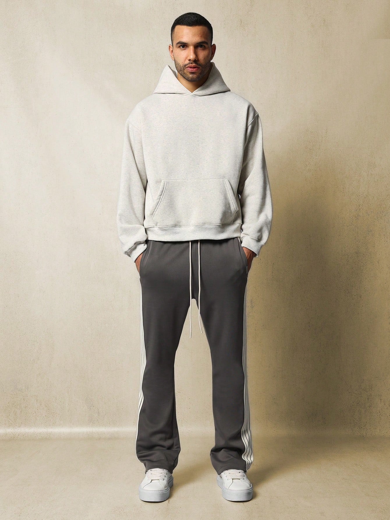 Flare Fit Side Tape Detail Sweatpants With Drawcords