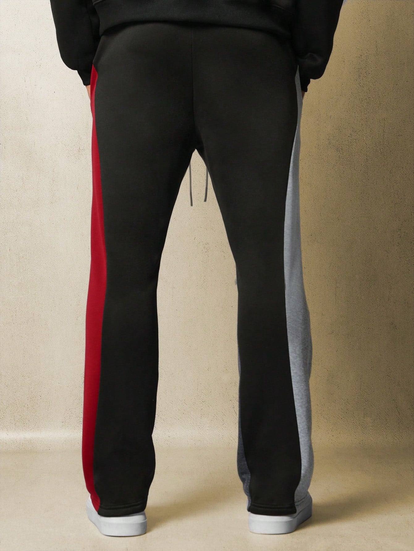 Flare Fit Colour Block Sweatpants With Embroidered Applique