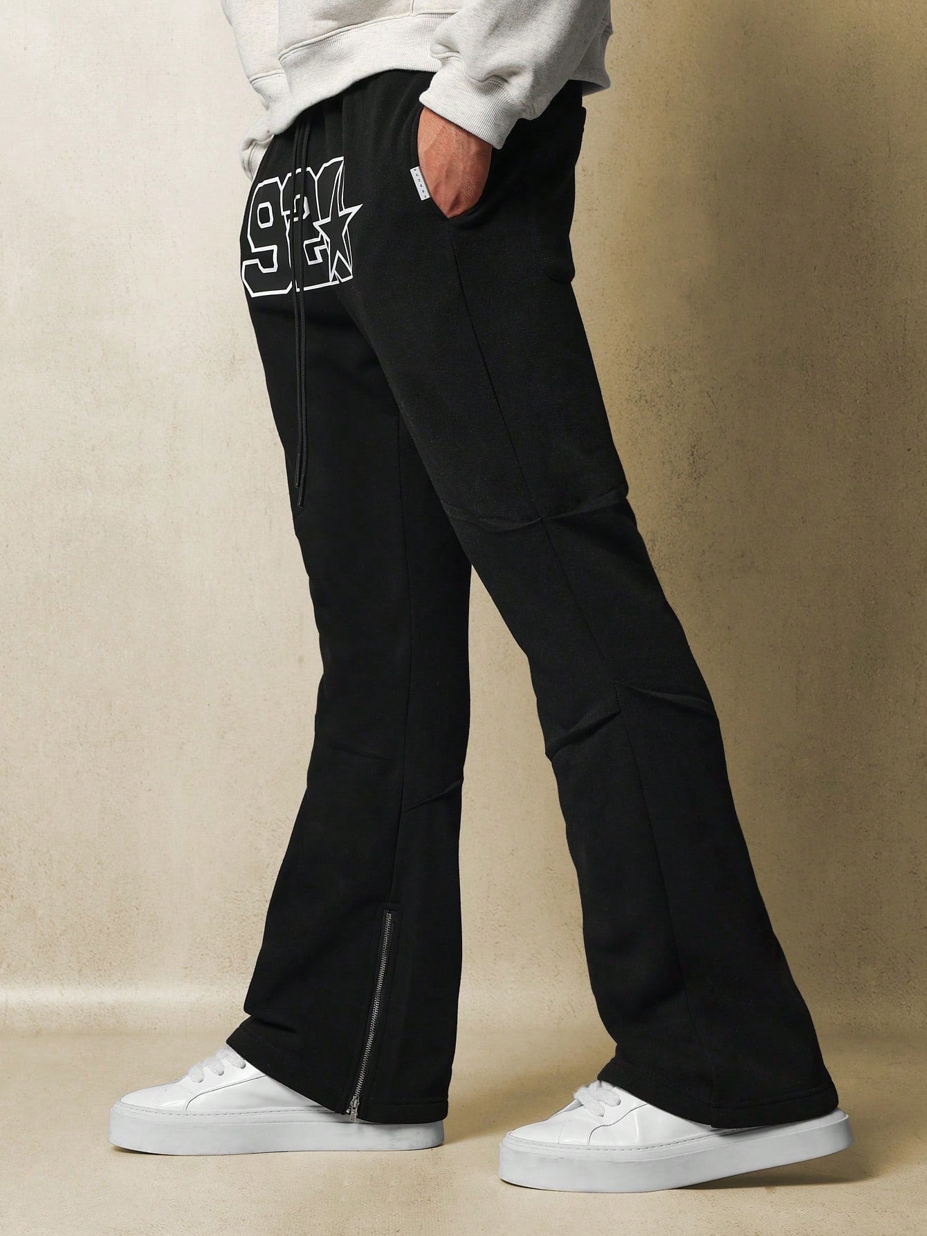 Flare Fit Sweatpants With Graphic Print