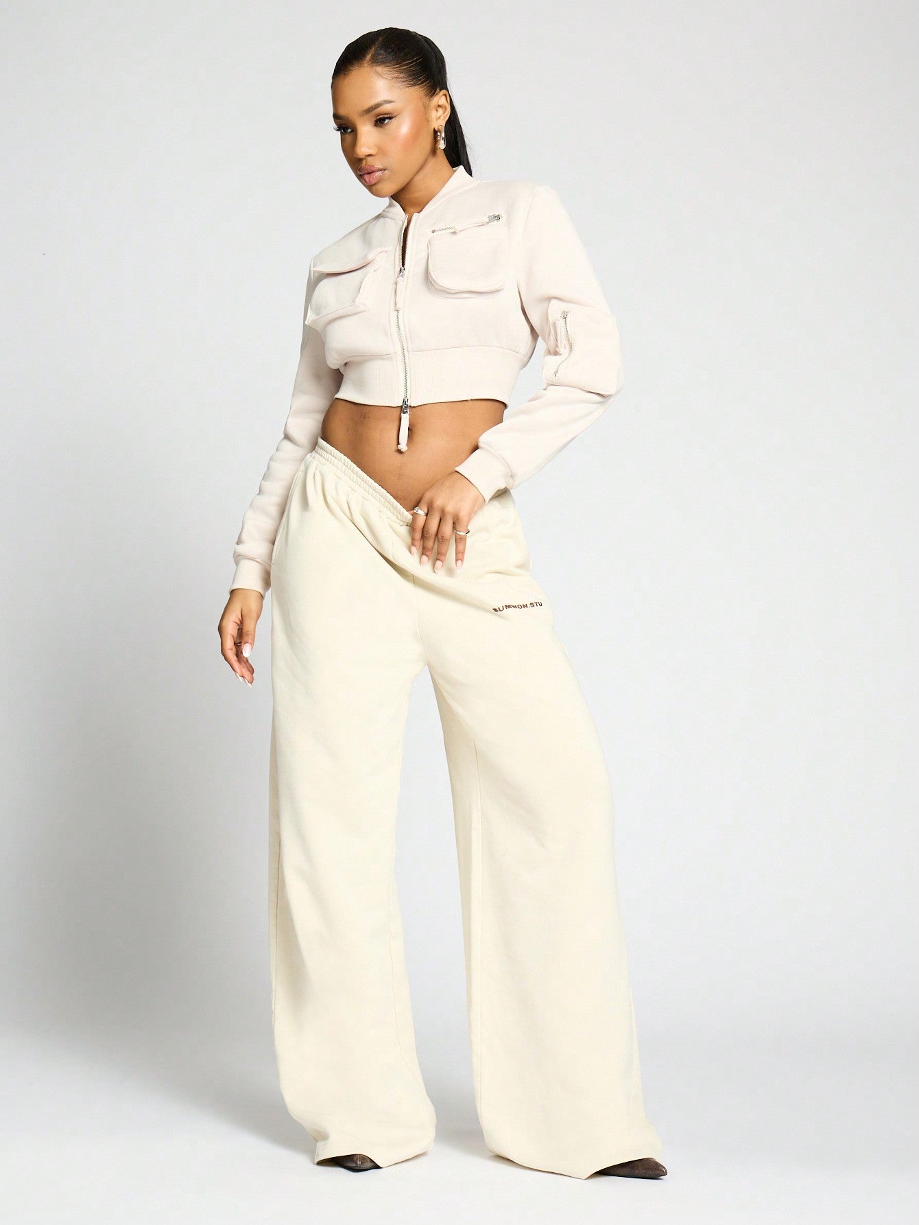 SUMWON WOMEN Pull On Wide Leg Sweatpants