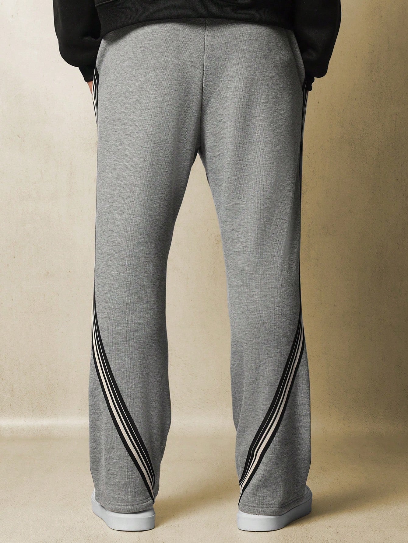 Flare Fit Sweatpants With Embroidery & Side Strip Tape