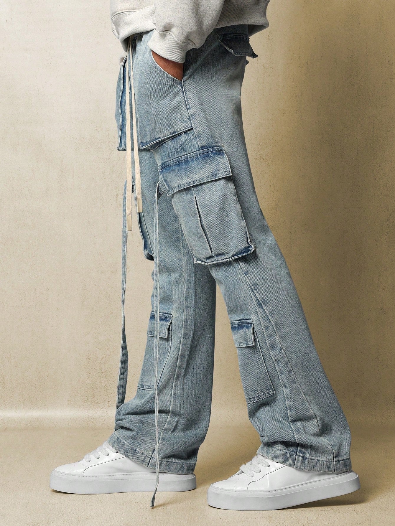 Flare Fit Pull On Multi Pocket Cargo Jean