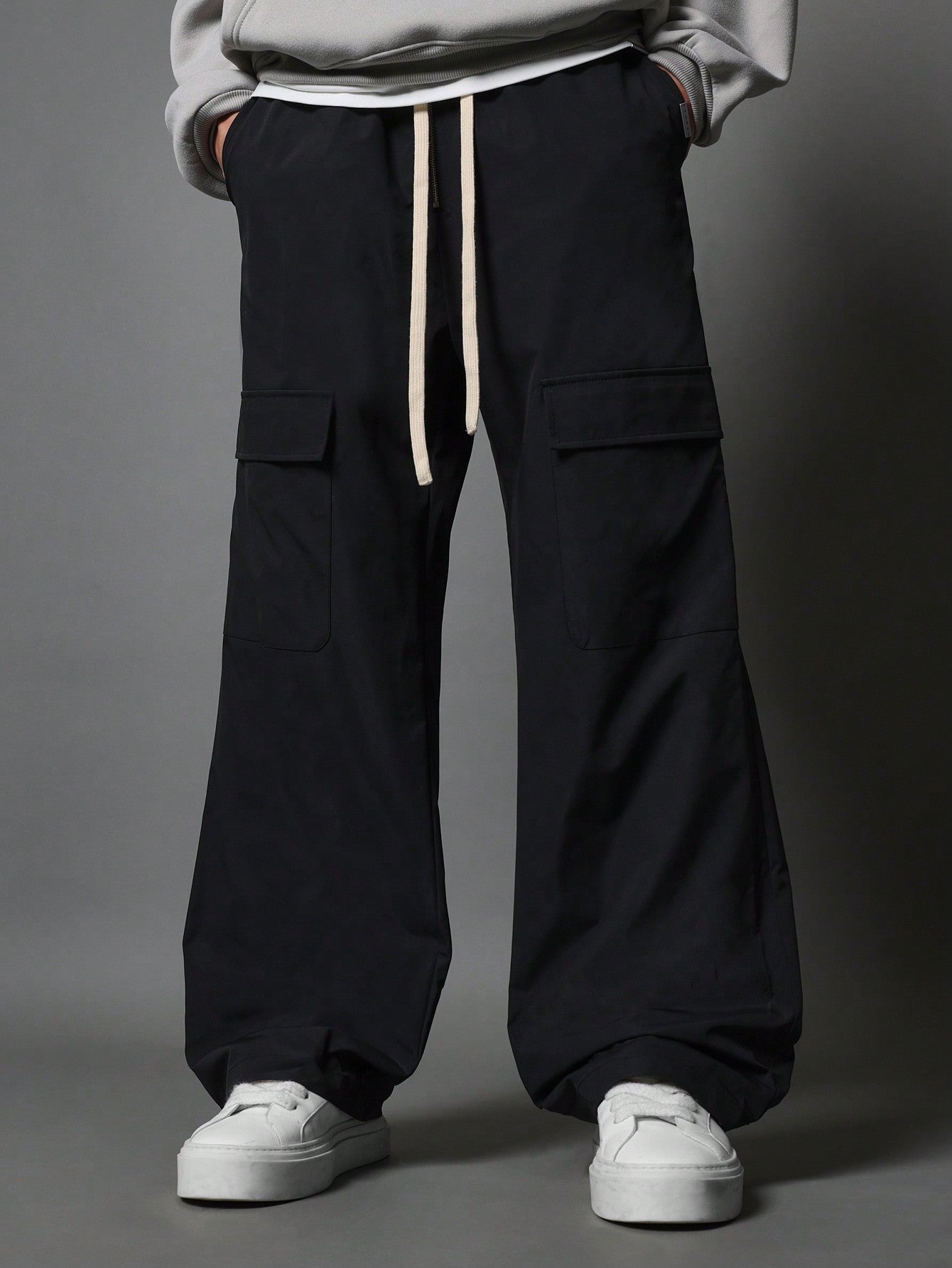 Pull On Loose Fit Cargo Nylon Pant