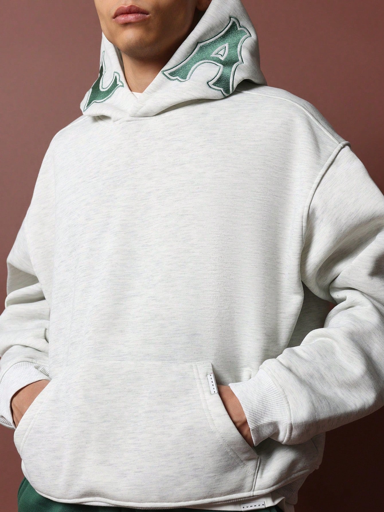 Crop Fit Overhead Hoodie With LA Graphic Print On The Hood