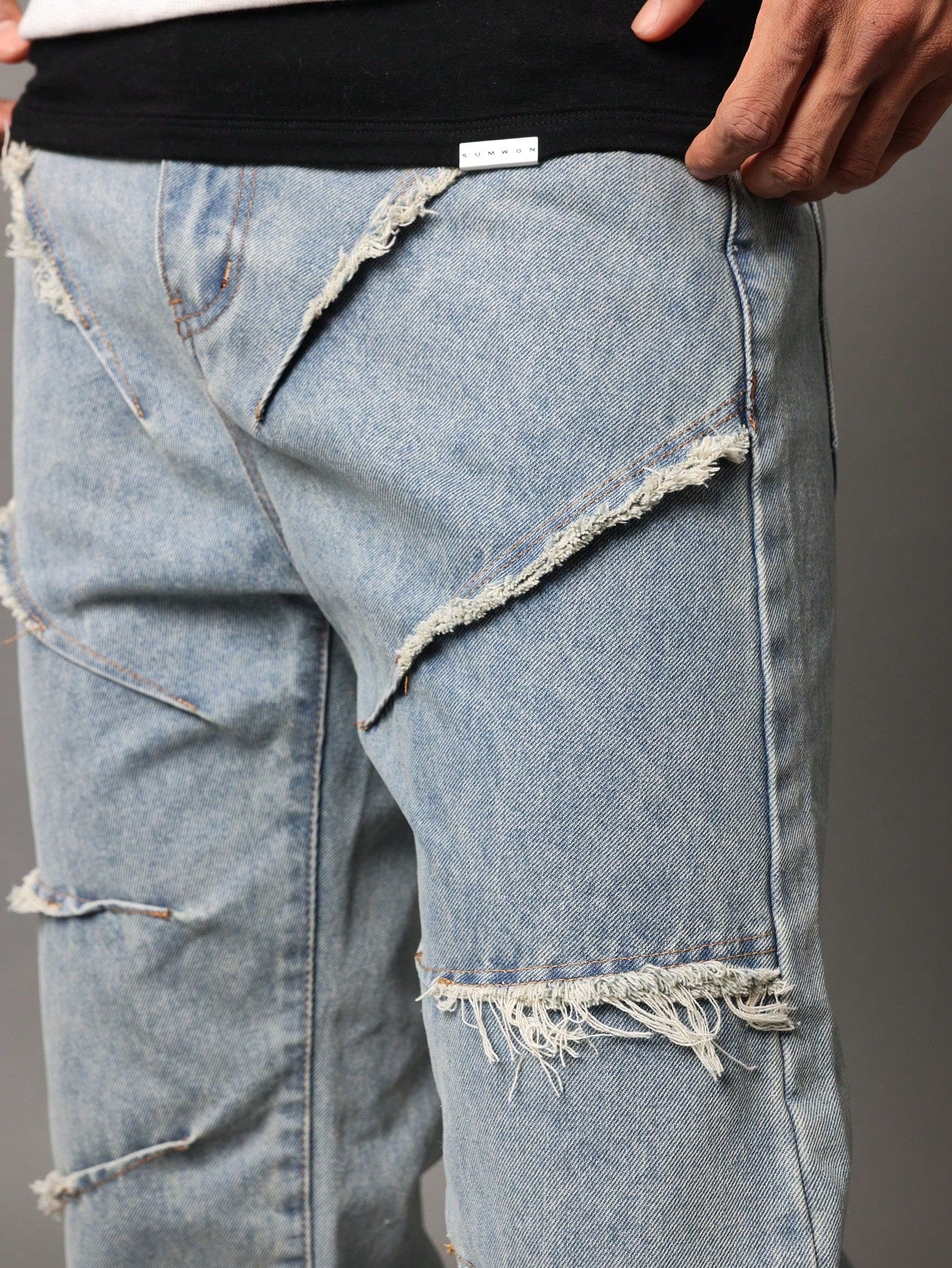 Flare Fit Jean With Raw Edge Seam Detail