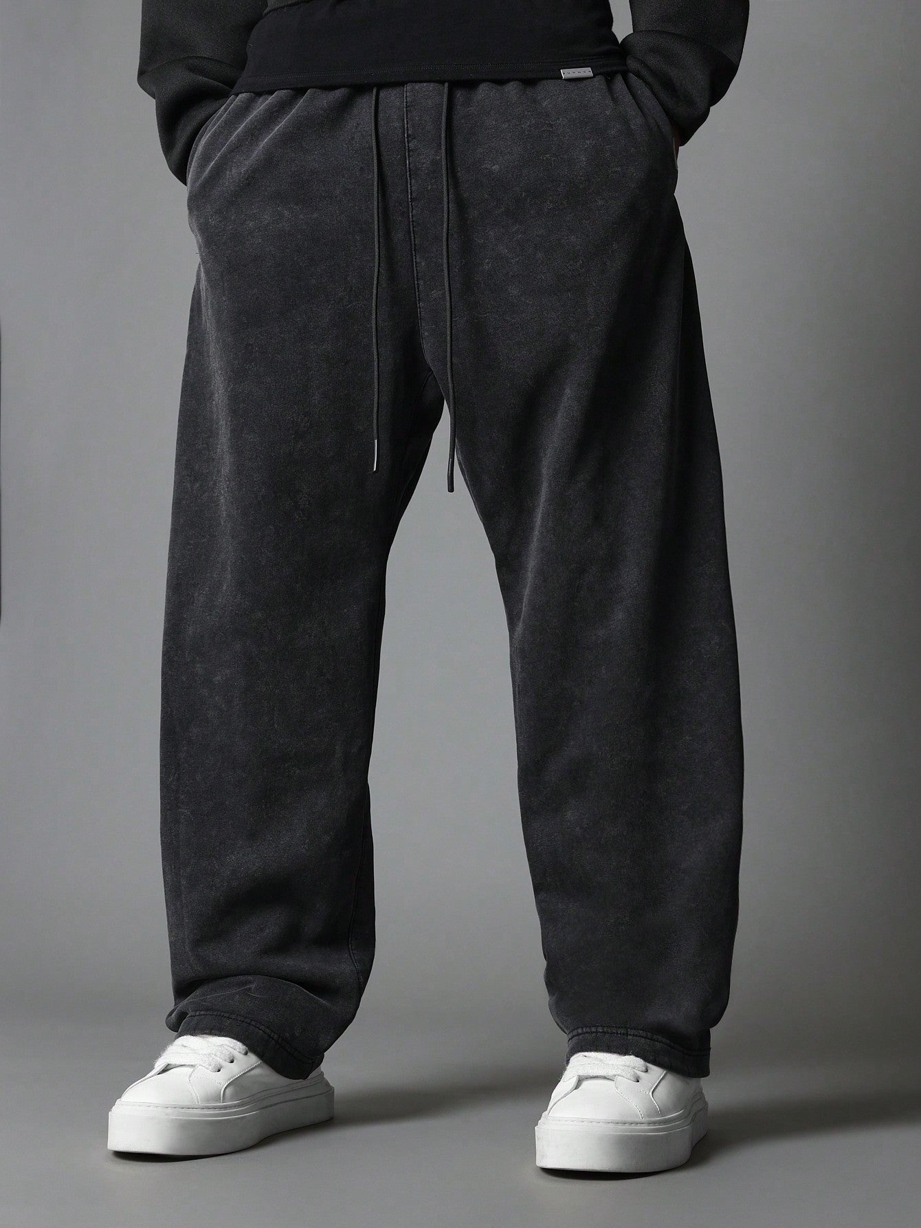 Straight Fit Essential Drop Crotch Premium Washed Jogger