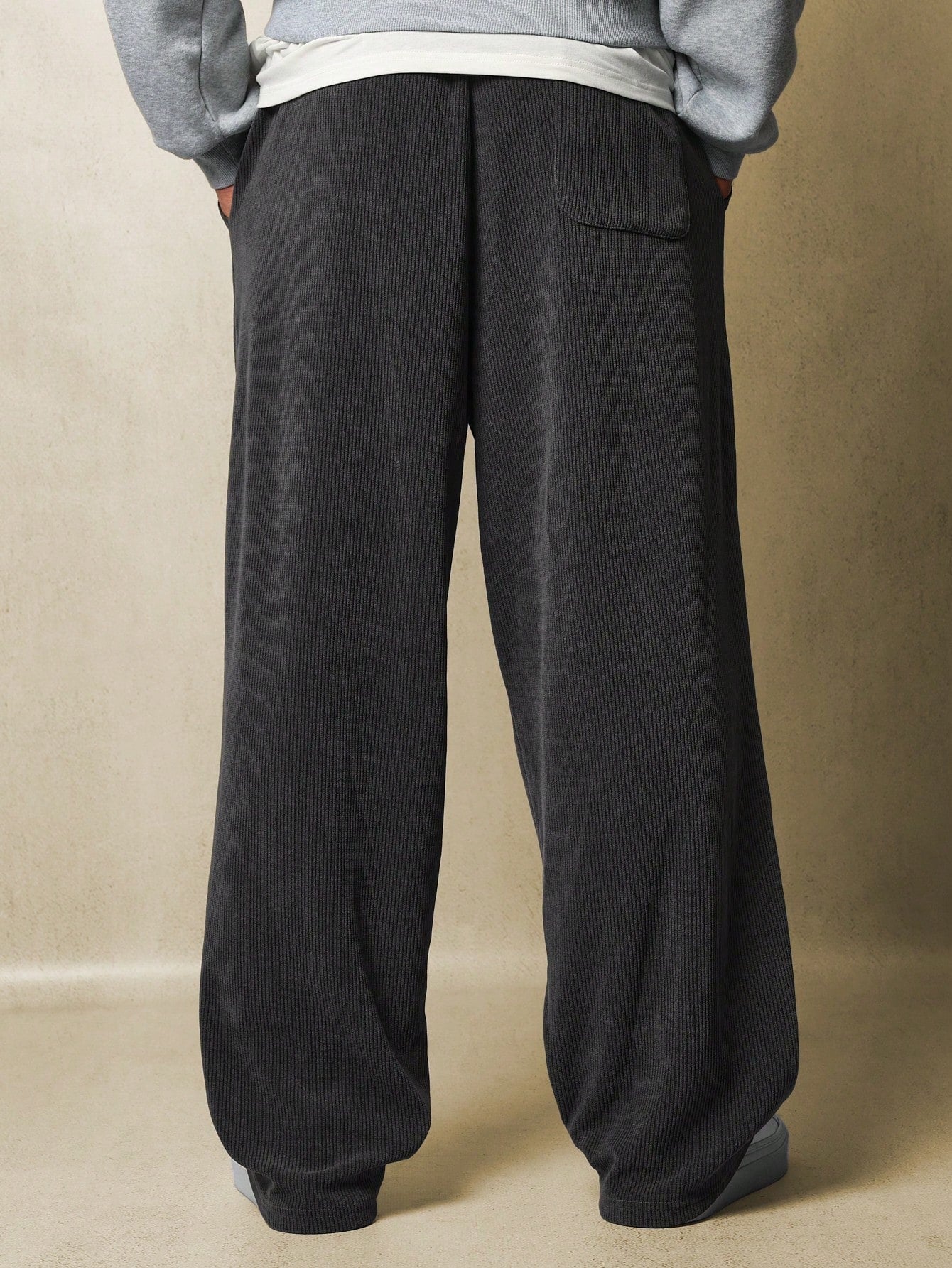 Loose Fit Baggy Cord Texture Essential Sweatpants