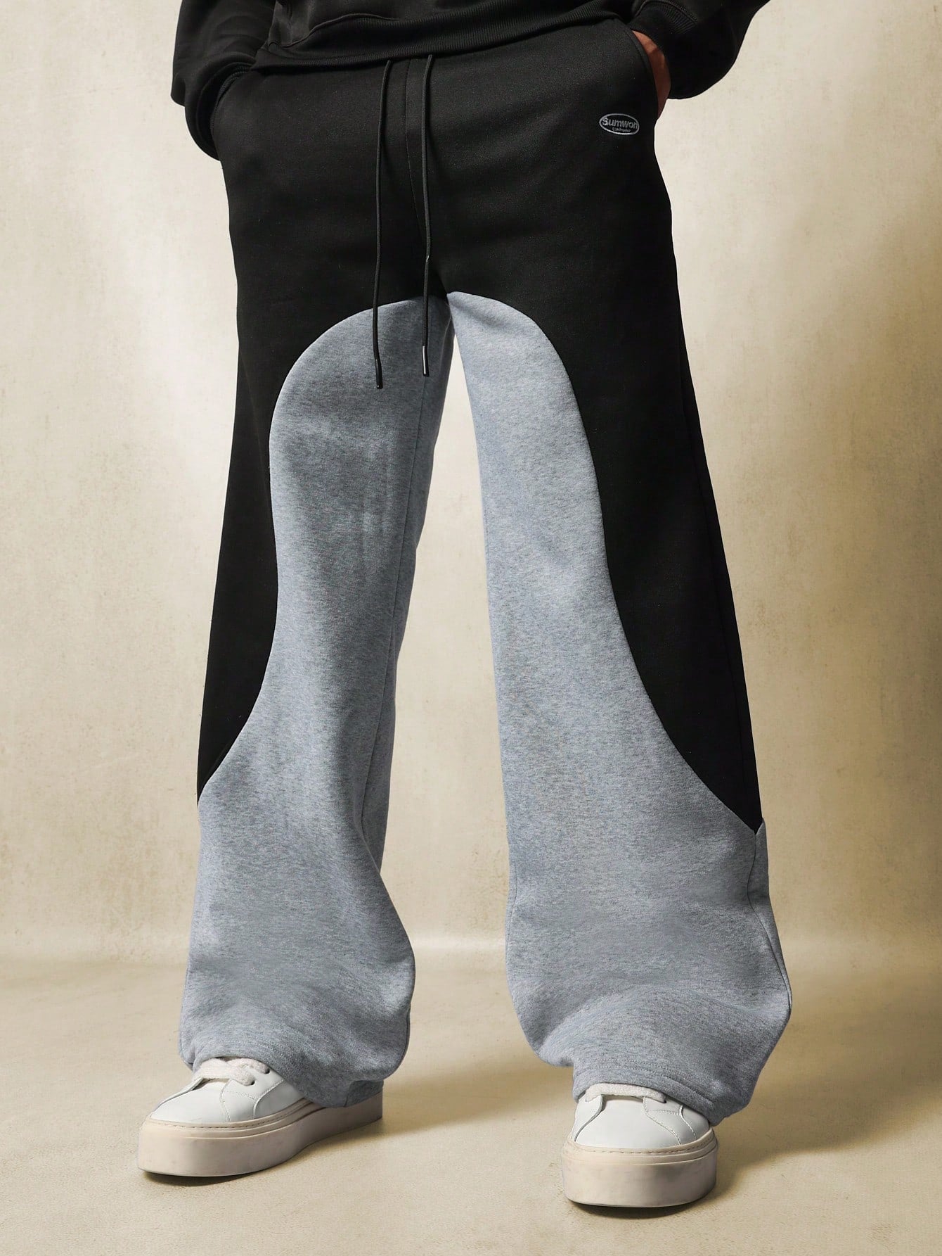 Loose Fit Curve Colour Block Sweatpants