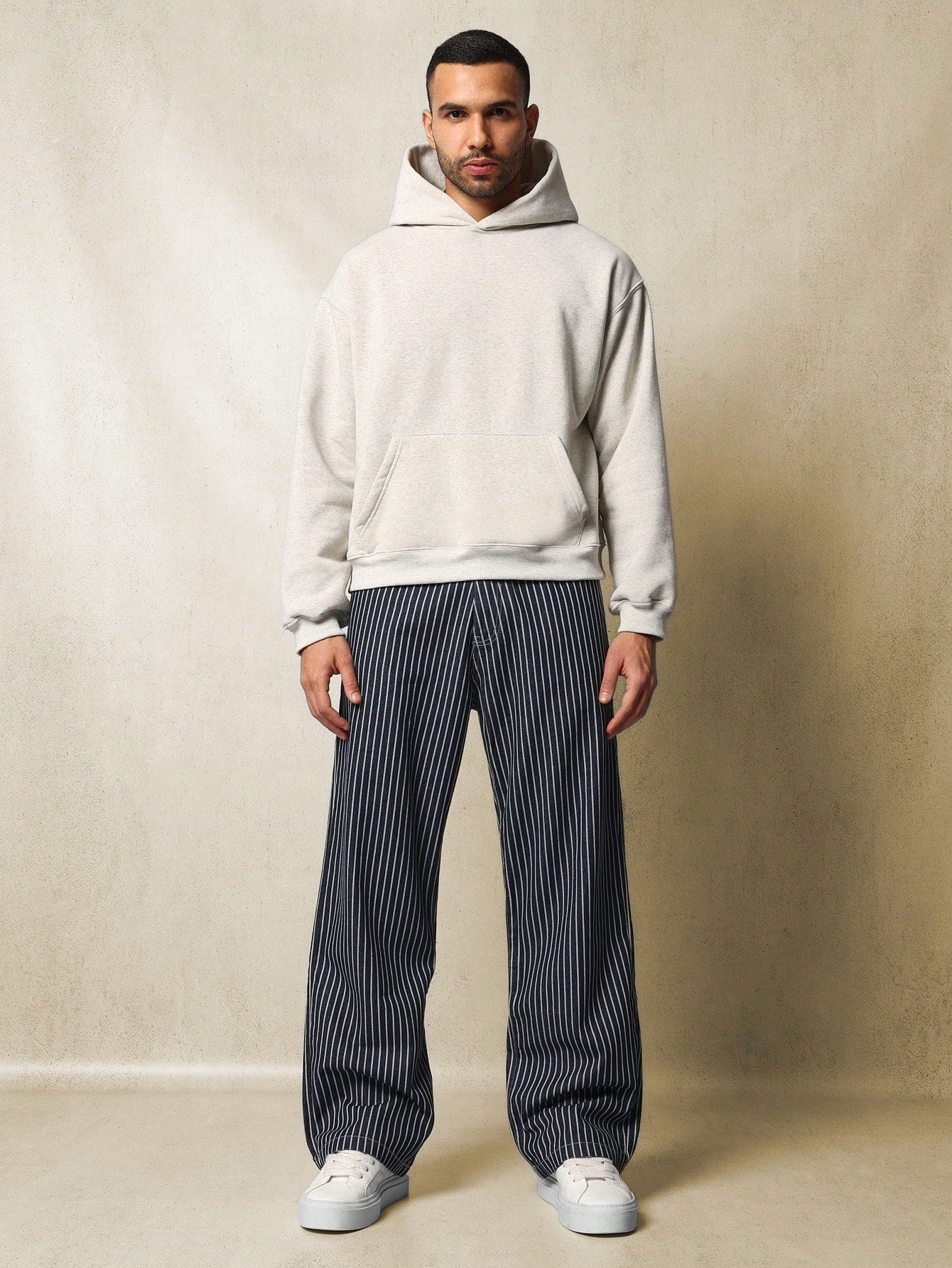 Baggy Fit Pinstripe Jean