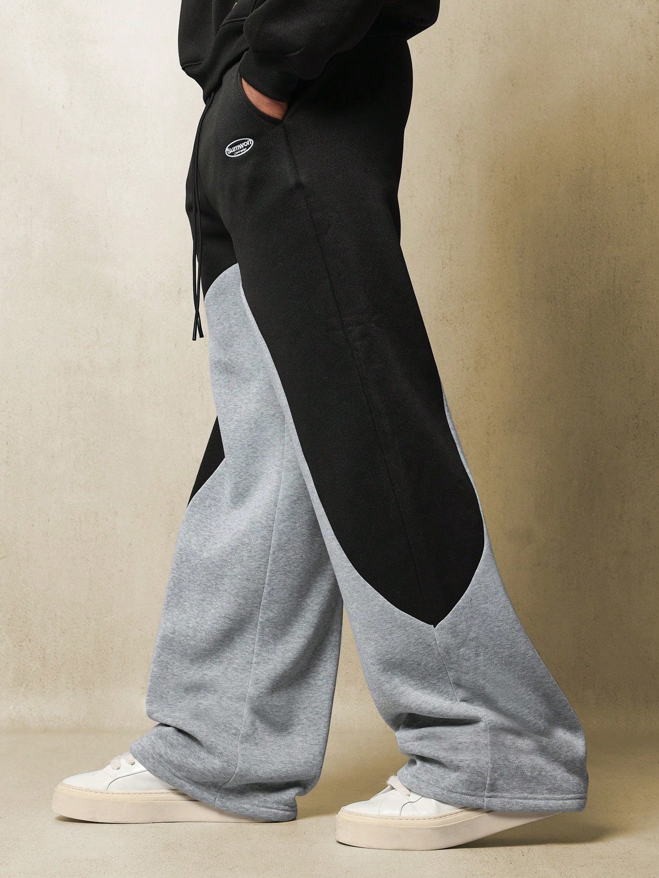 Loose Fit Curve Colour Block Sweatpants