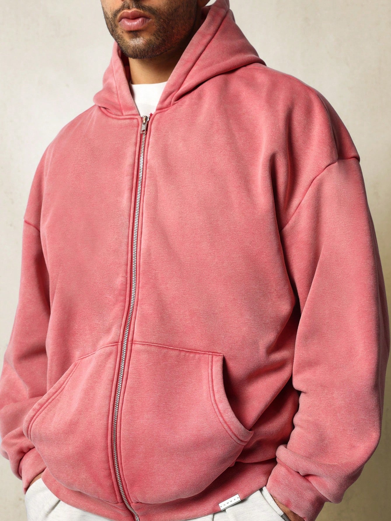 Regular Fit Washed Zip-Up Hoodie