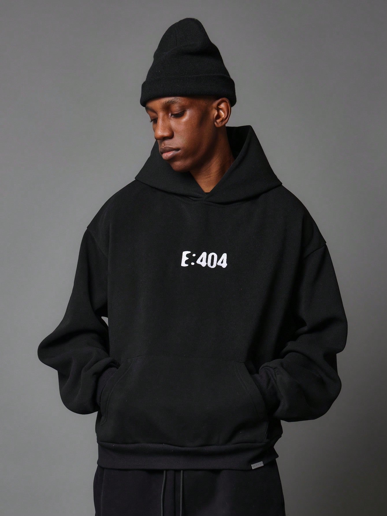 Regular Fit Overhead Hoodie With Front Graphic Print