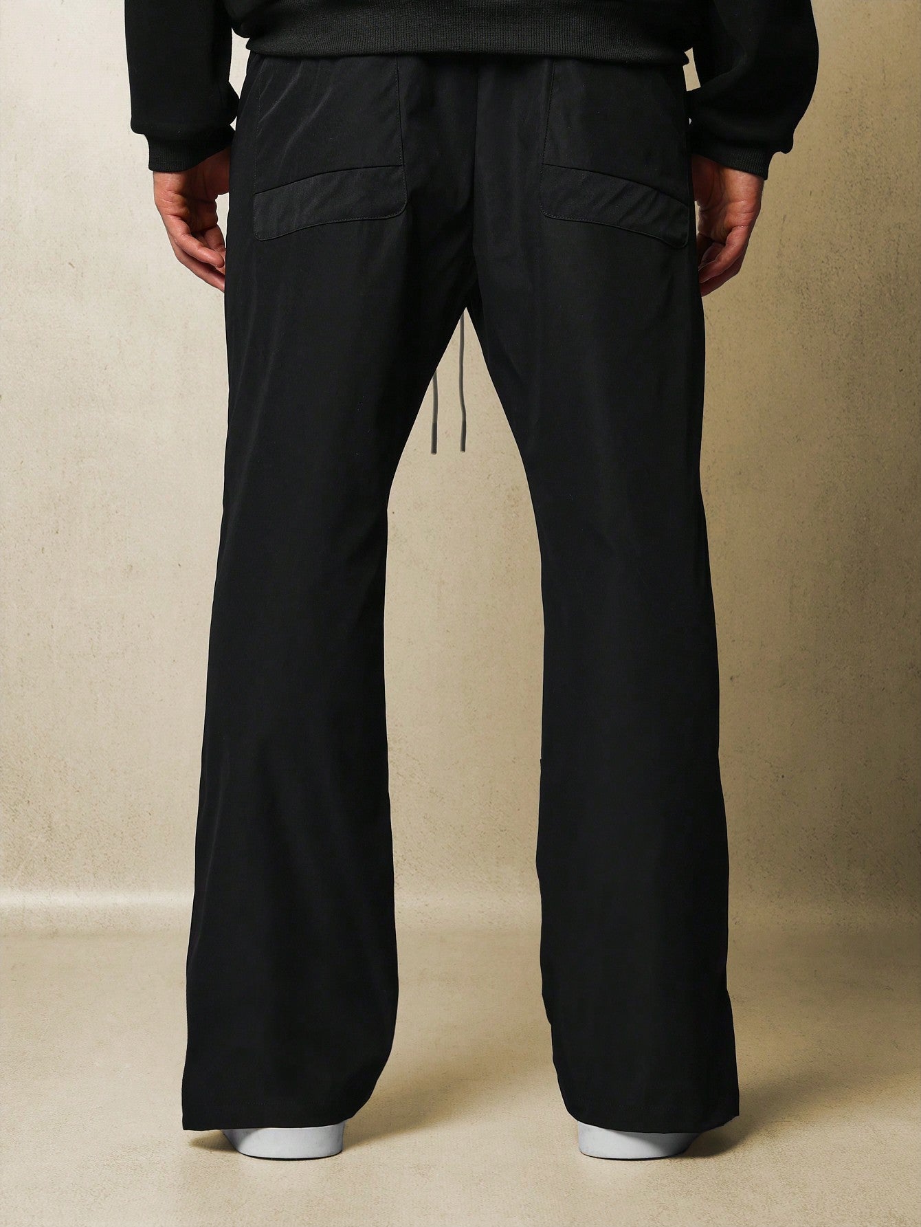 Flare Fit Nylon Pant With Eyelet & Drawstrings