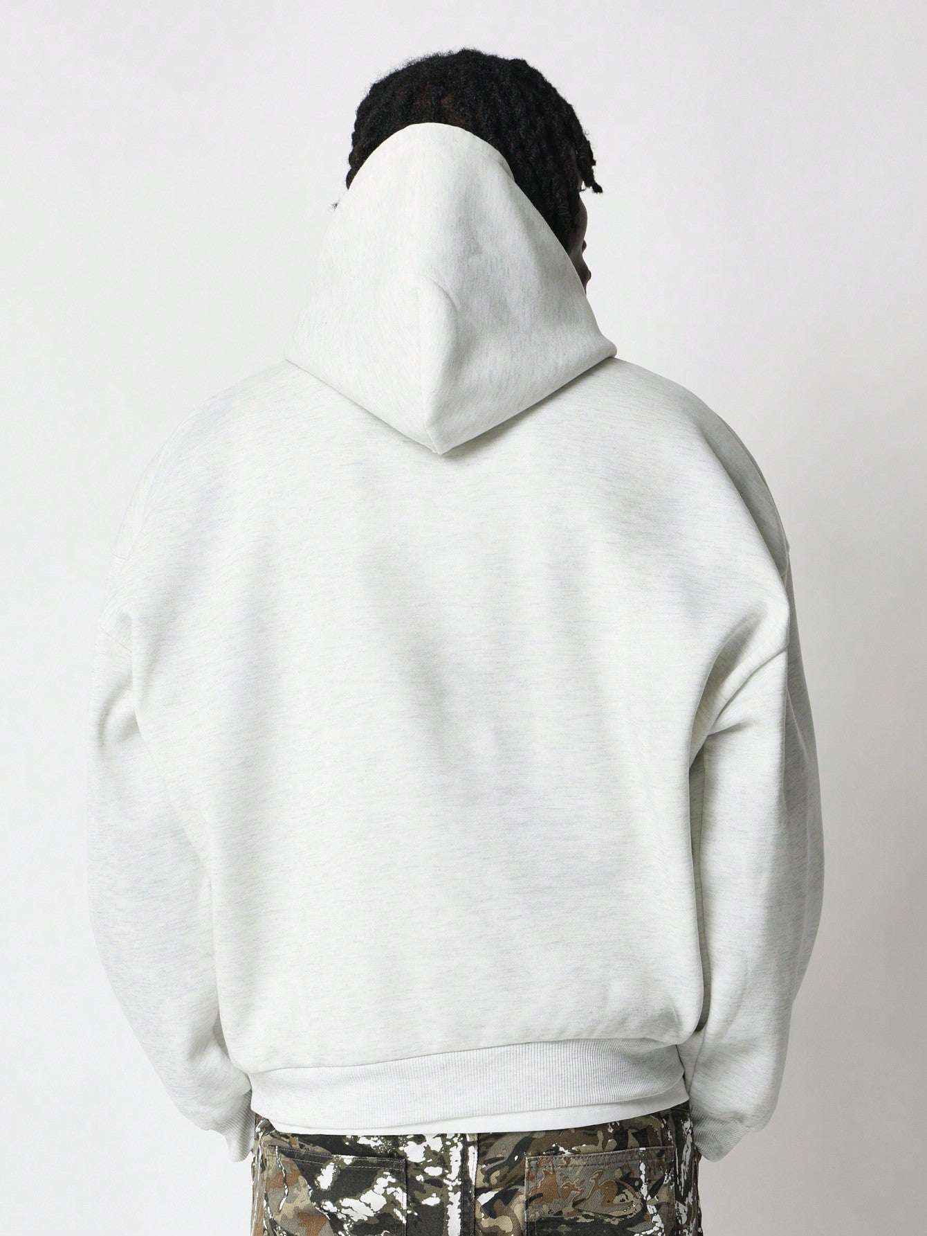 Oversized Fit Overhead Hoodie With Hood Drawcords & Kangaroo Pocket Detail