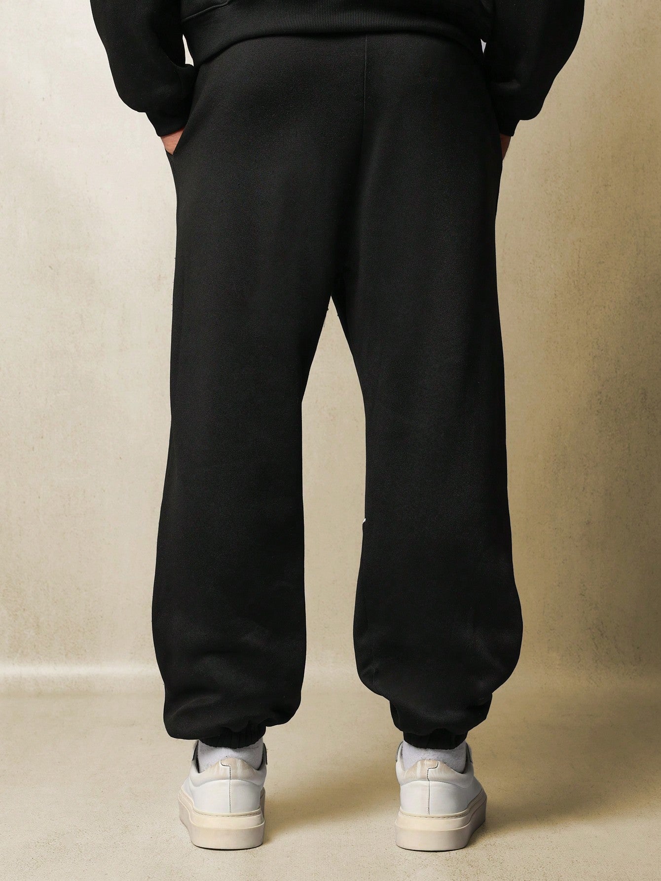 Straight Fit Drop Crotch Jogger With Piping & Drawstrings