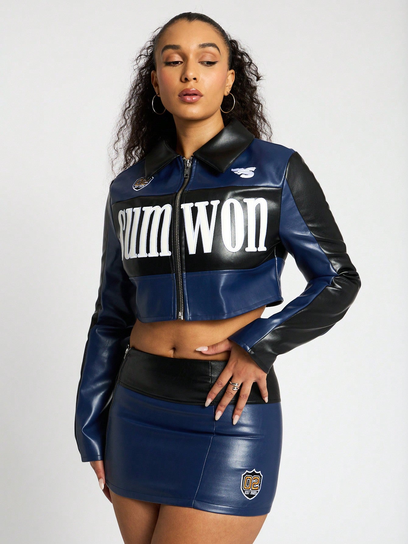 SUMWON WOMEN Faux Leather Mini Skirt