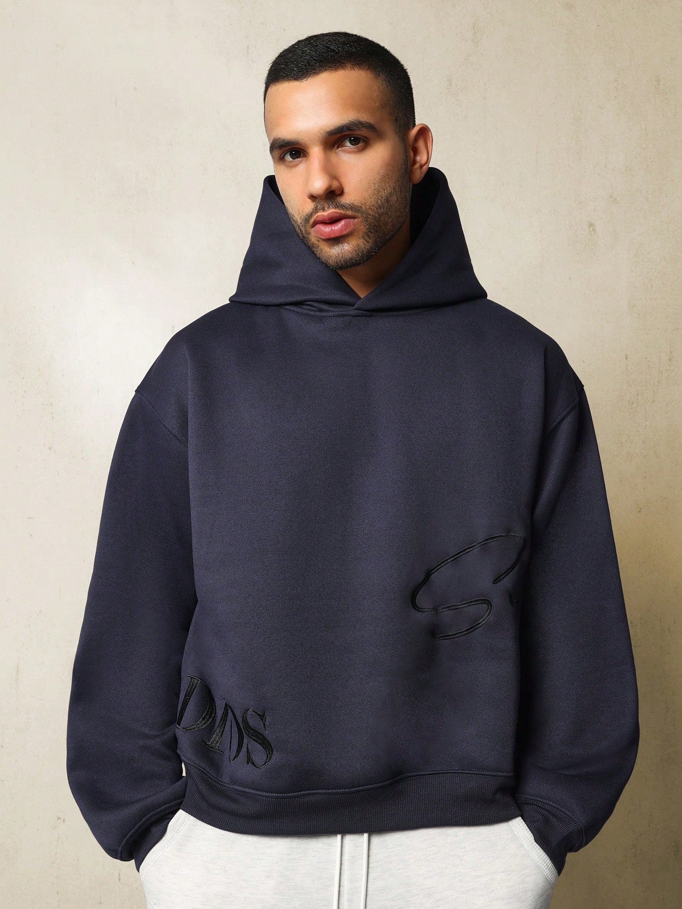 Regular Fit Overhead Hoodie With Signature Embroidery