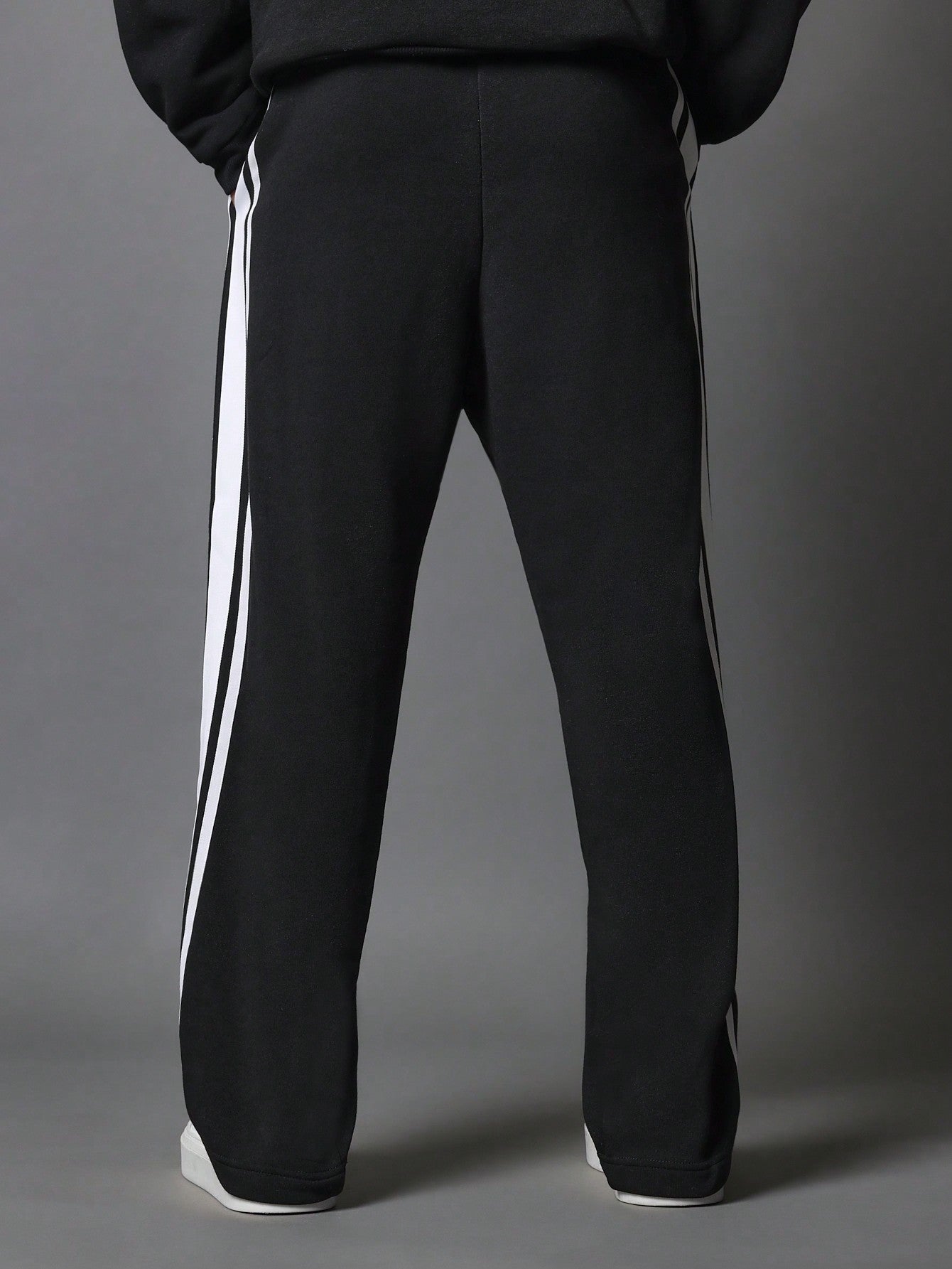 Straight Fit Pull On Drop Crotch Sweatpants With Side Tape & Applique