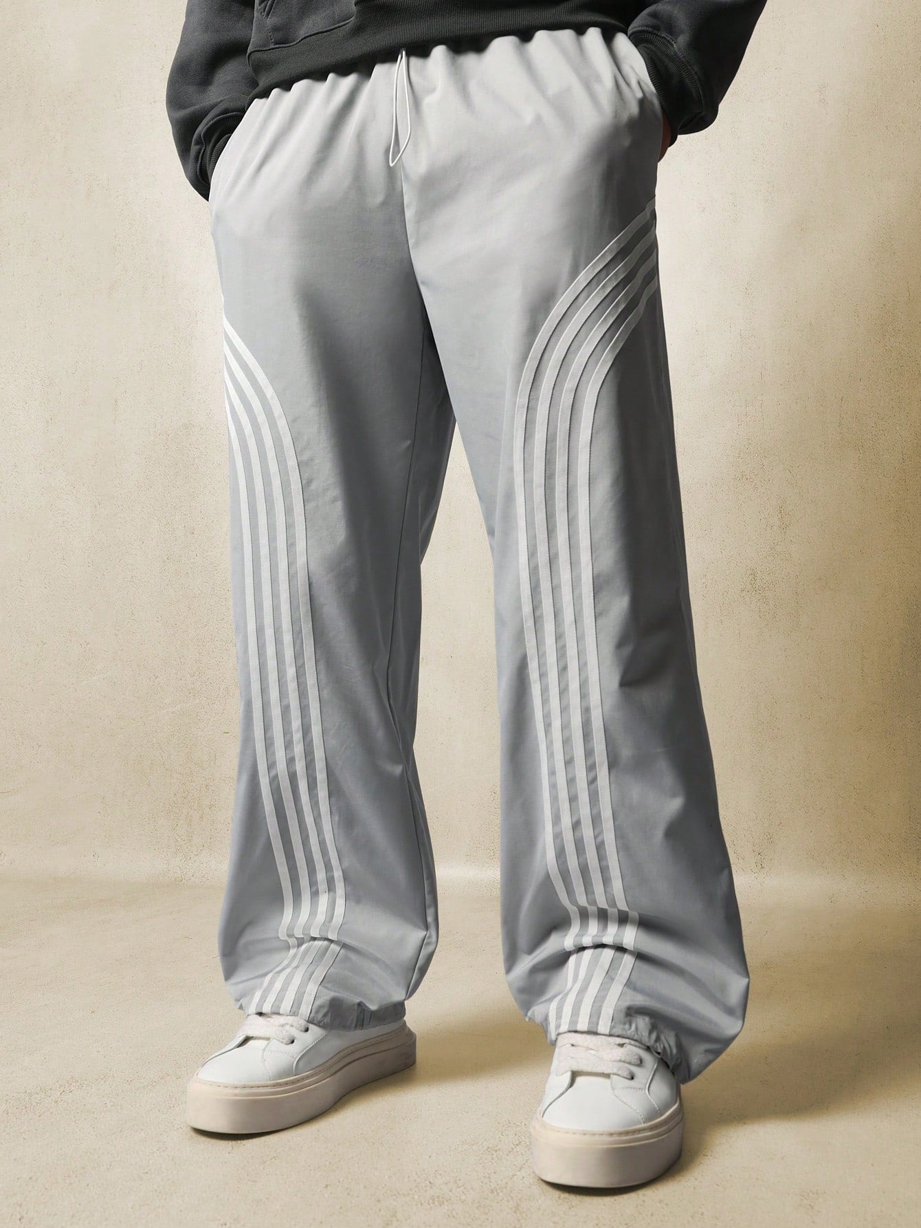 Loose Fit Baggy Stripe Parachute Nylon Pant