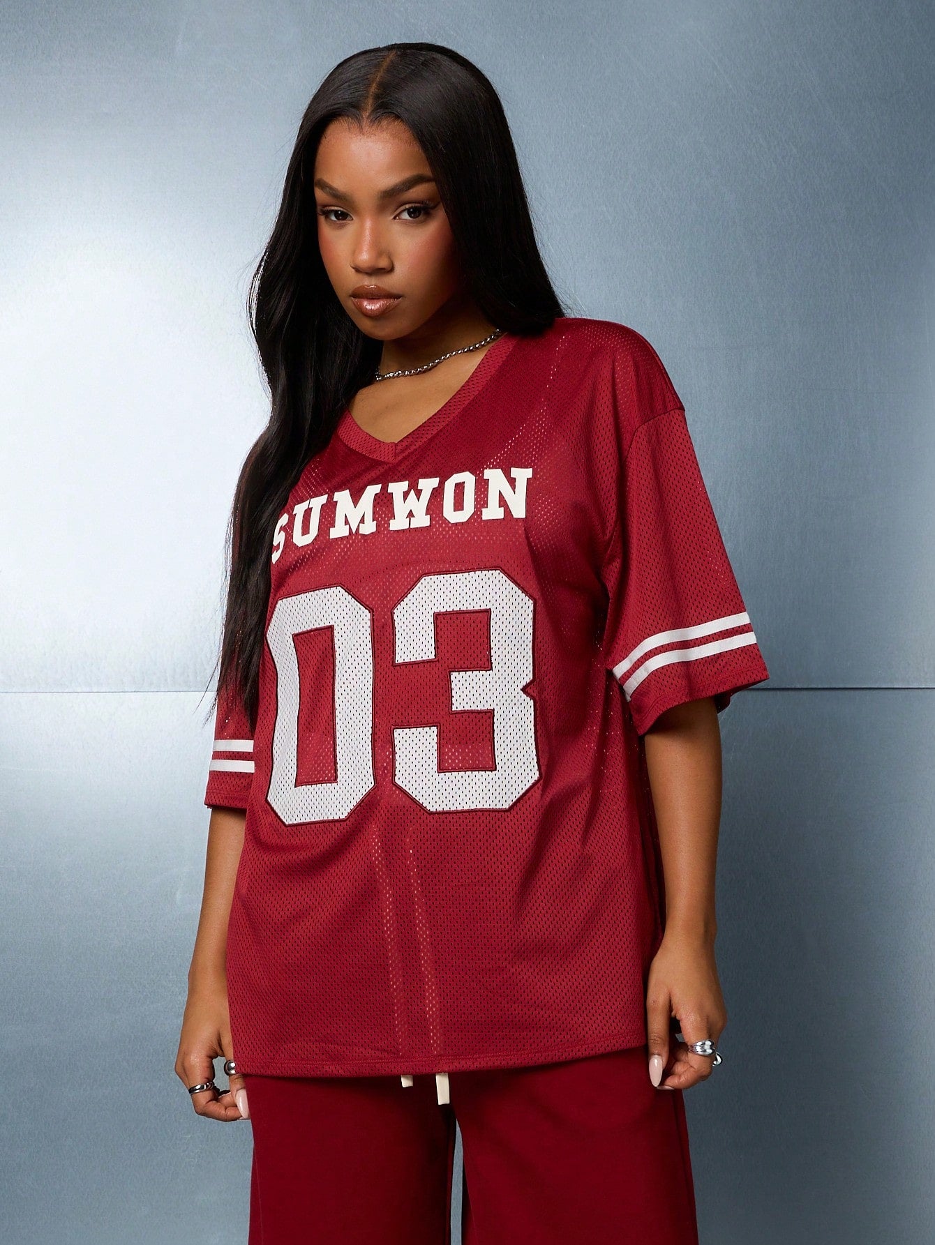 SUMWON WOMEN Graphic Oversized Baller Top