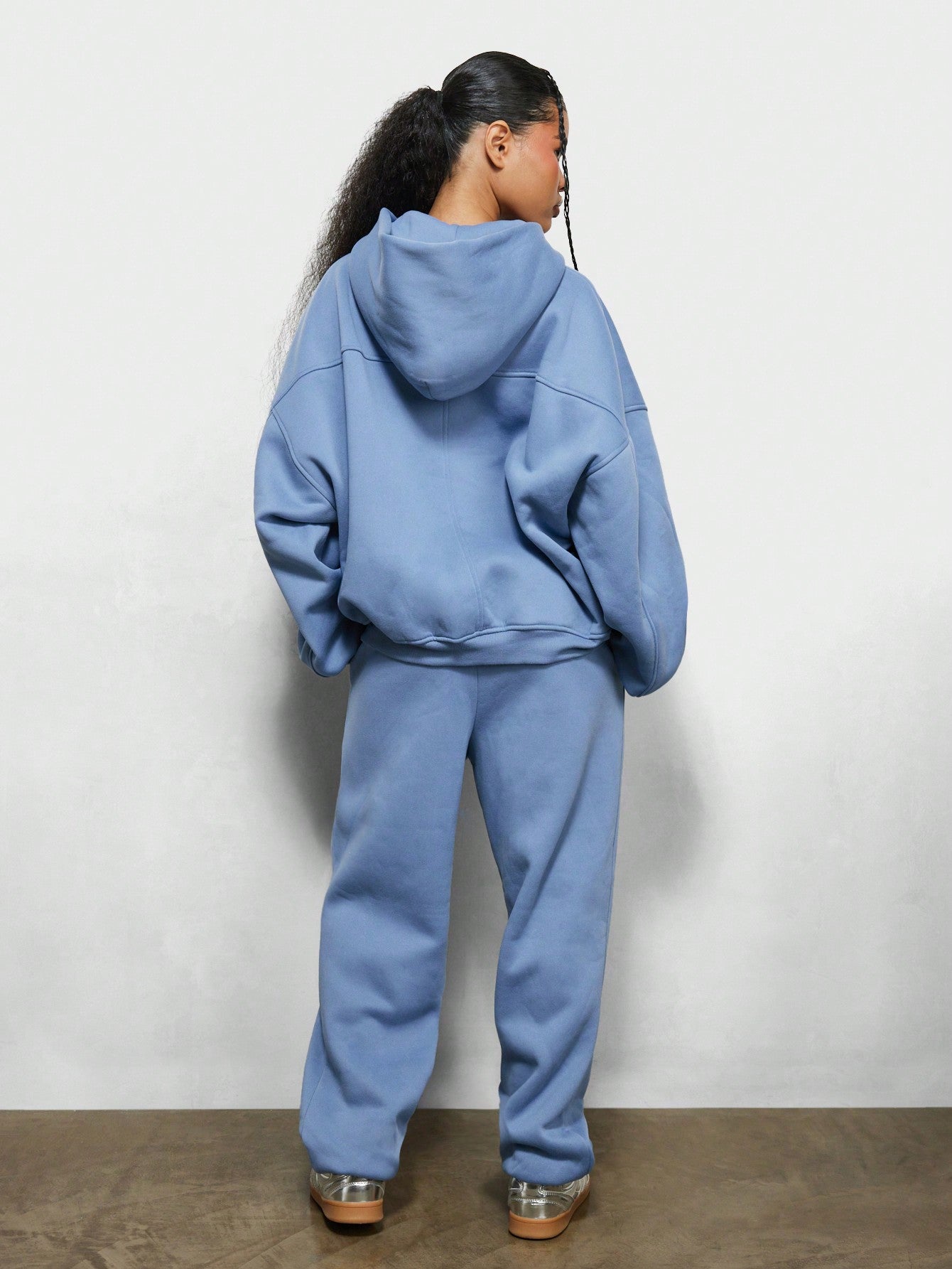 SUMWON WOMEN Cuffed Zip Through Hoodie And Sweatpants 2 Piece Set