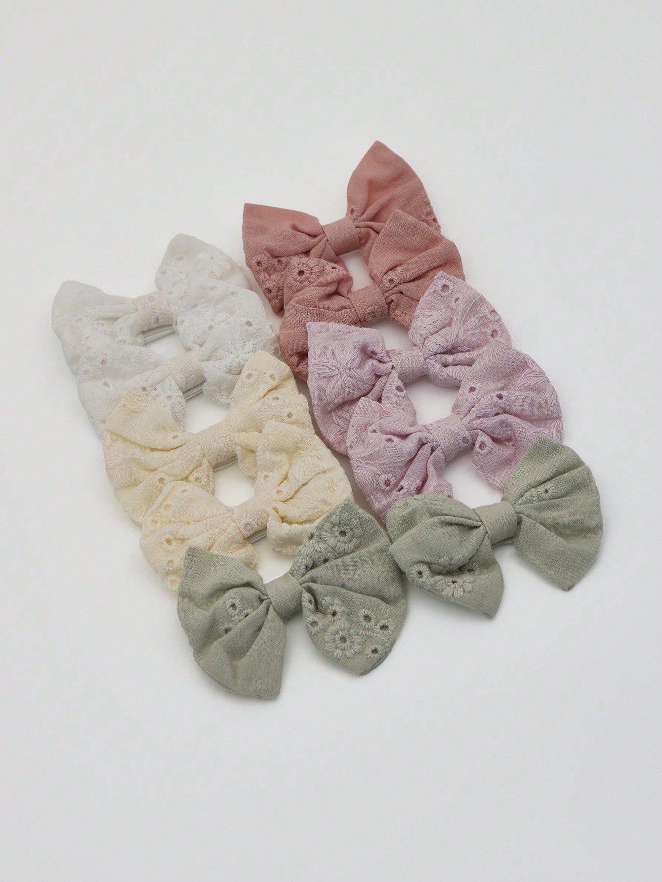 5 Pcs Set Multicolour Hair Clip Ribbon For Girls