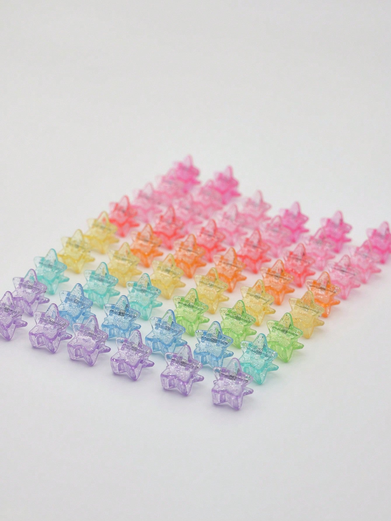 50pcs Multicolour Mini Star Hair Claw Clip For Girls