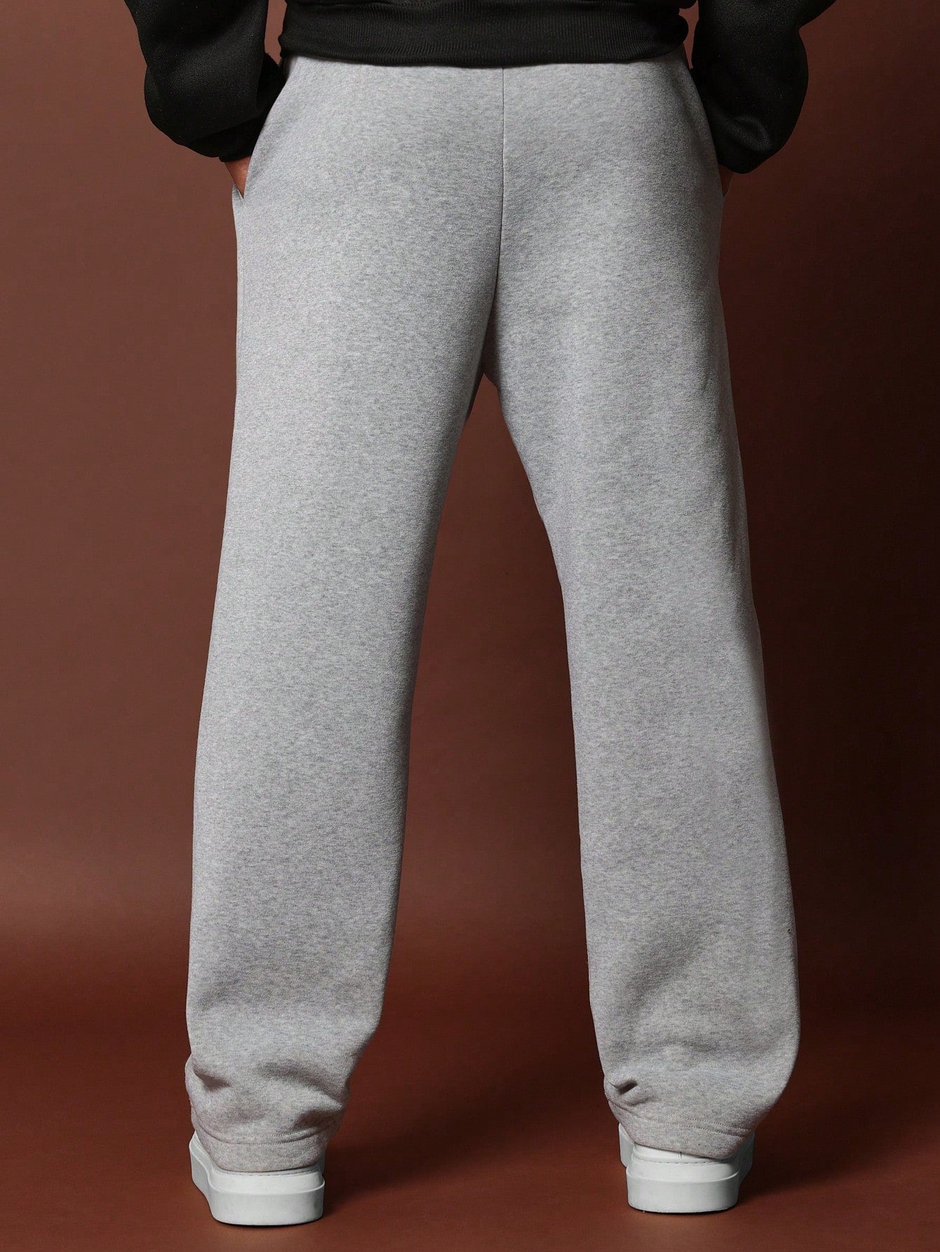 Loose Fit Sweatpants With Embroidered Applique & Drawstrings