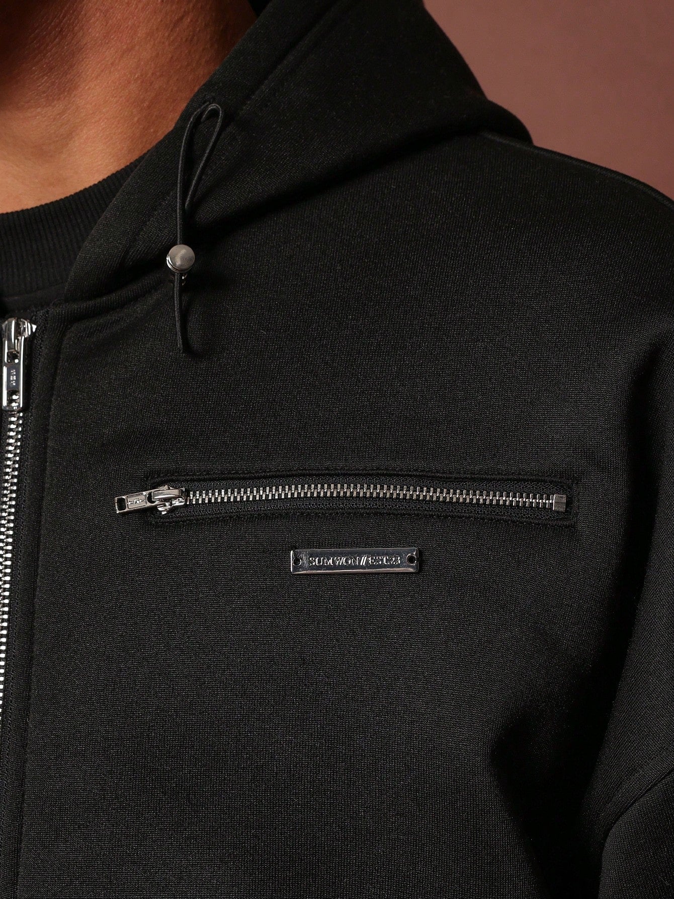 Oversized Zip Through Utility Hoodie With Exposed Pockets