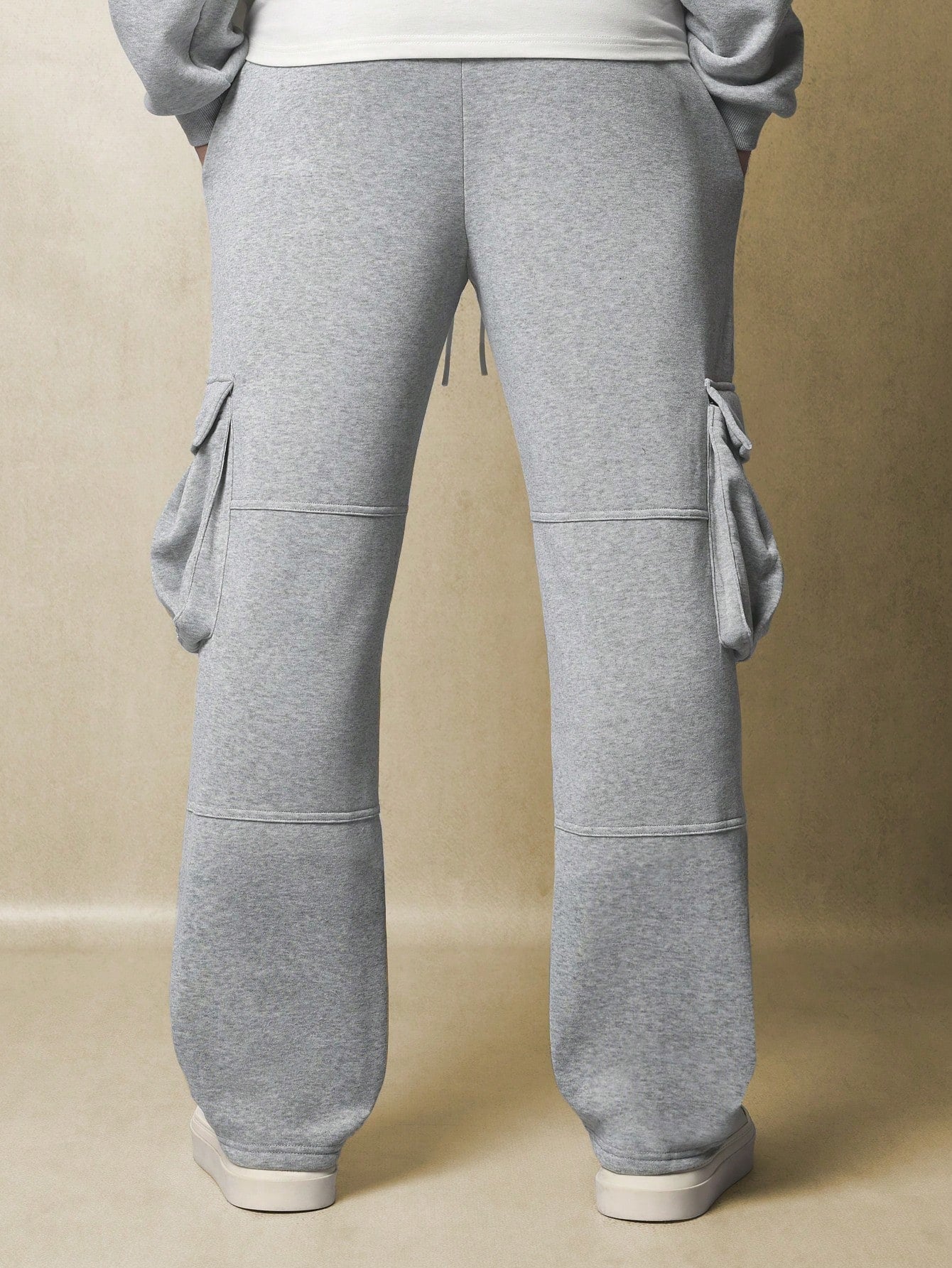 Skater Fit Cargo Sweatpants With Drawstrings