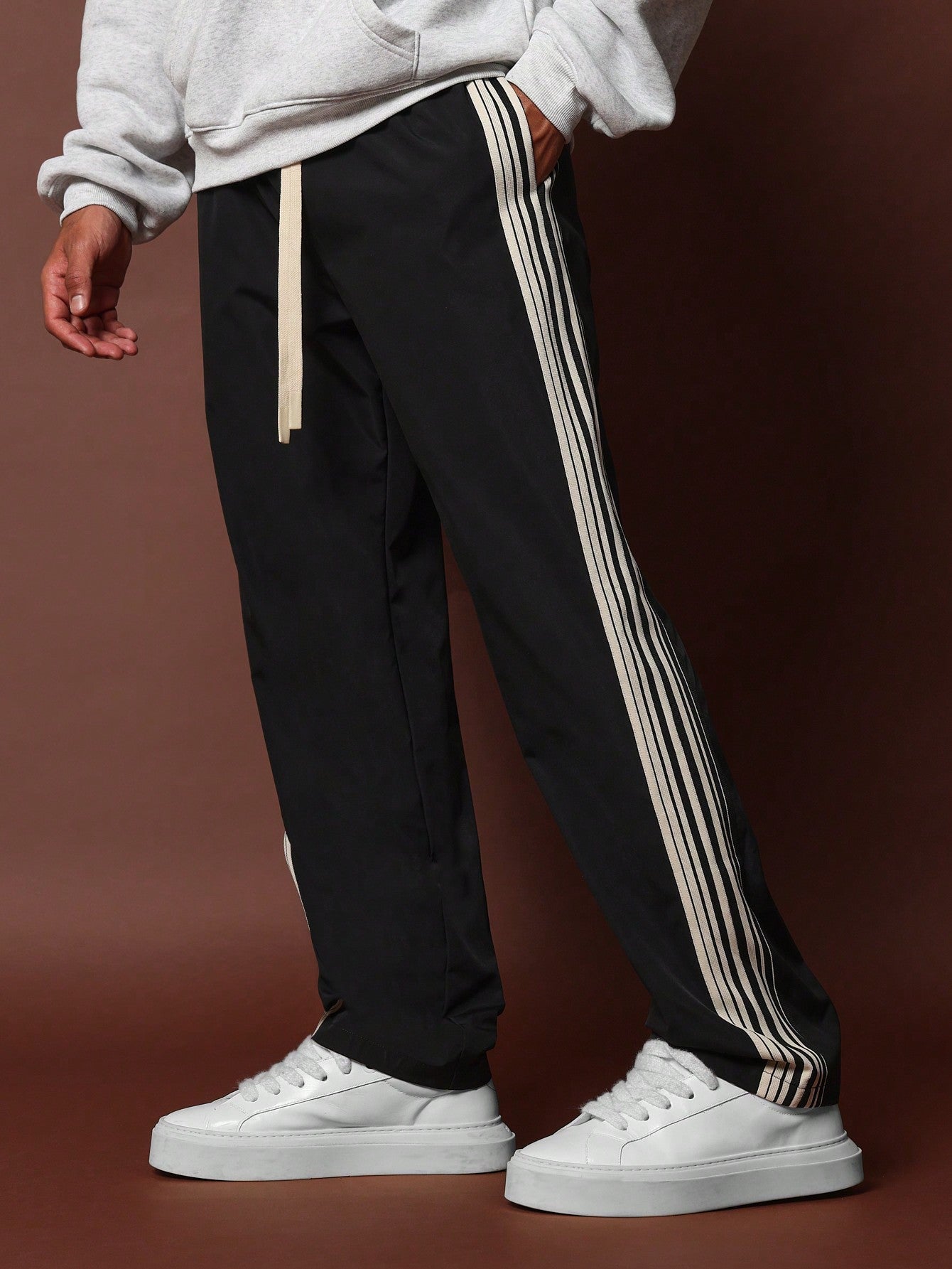 Pull On Straight Fit Pant With Side Tape