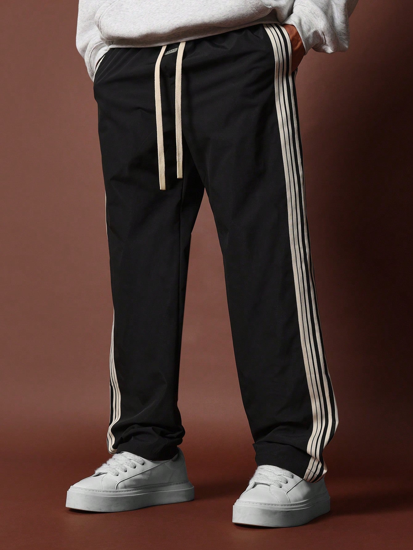 Pull On Straight Fit Pant With Side Tape