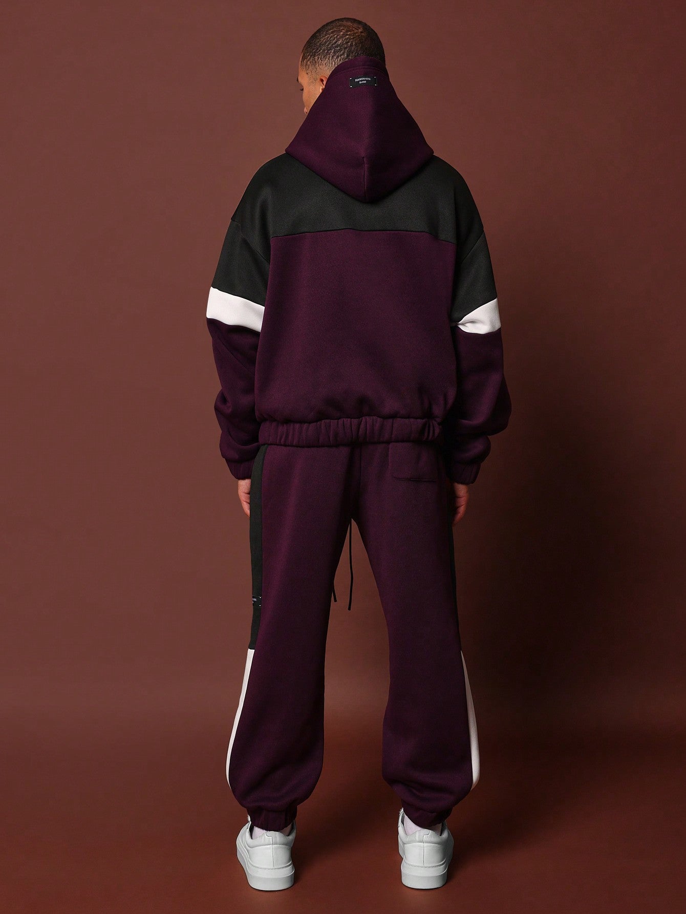 Regular Fit Colour Block Hoodie And 90S Jogger 2 Piece Set