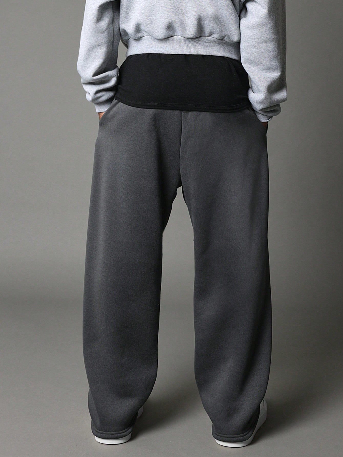 Straight Fit Drop Crotch Sweatpants With Graphic Print