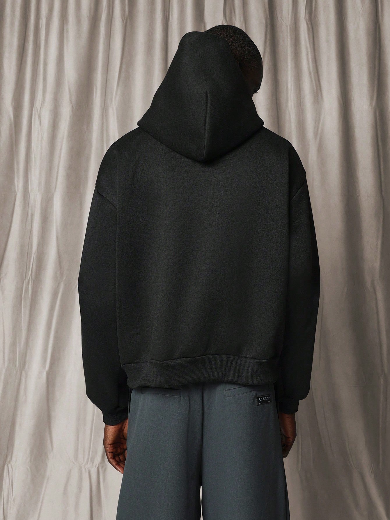 Regular Fit Overhead Hoodie With Front Chest Pocket & Nylon Panel With Invisible Pocket