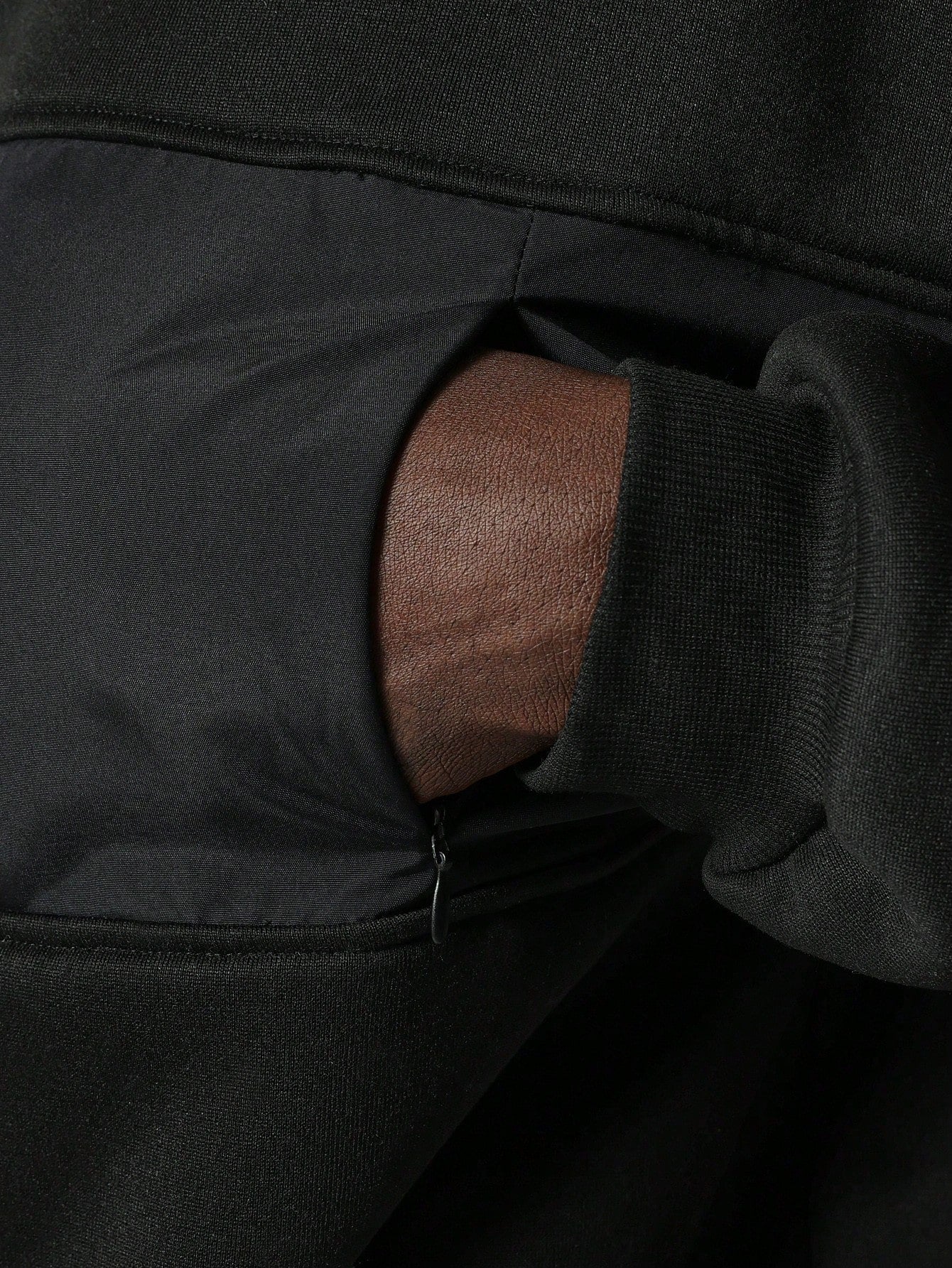 Regular Fit Overhead Hoodie With Front Chest Pocket & Nylon Panel With Invisible Pocket