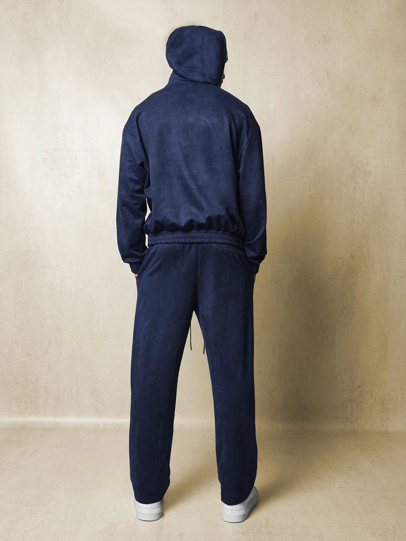 Suedette Regular Fit Overhead Hoodie And Barrel Fit Sweatpants 2 Piece Set