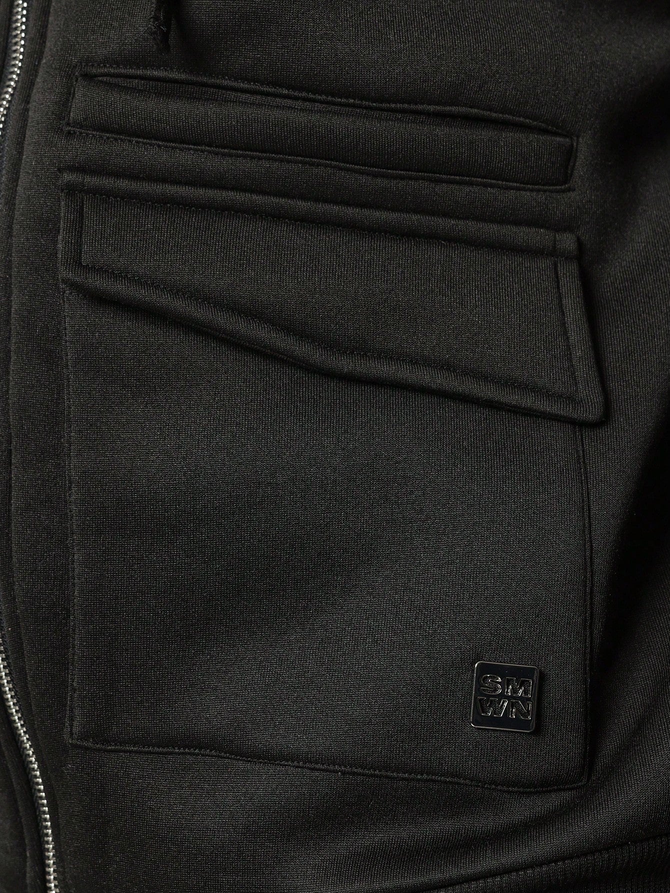 Slim Fit Zip-Through Utility Hoodie