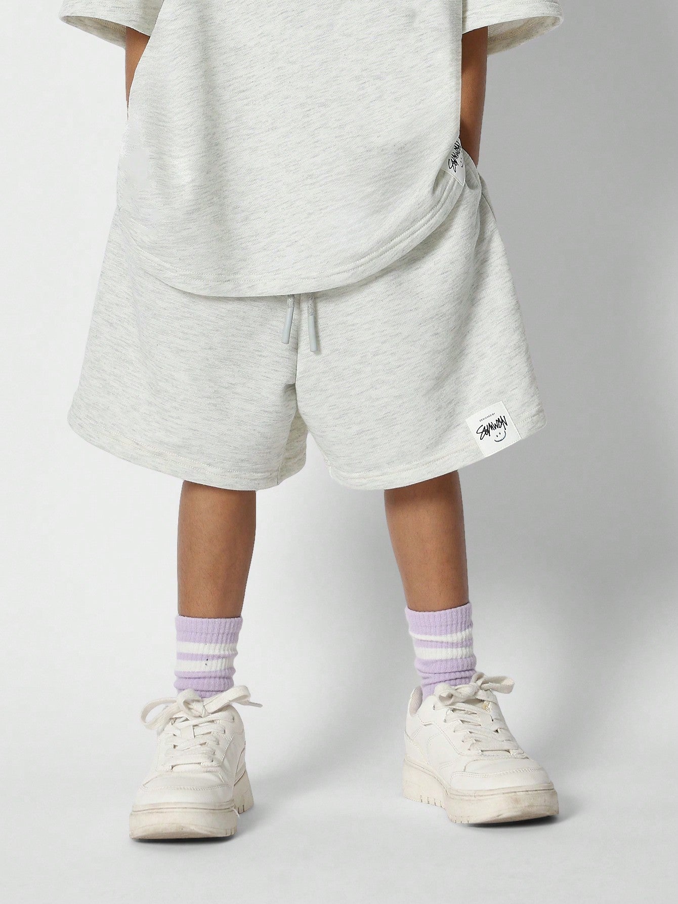 Tween Girls Oversized Fit Tee And Short 2 Piece Essential Set