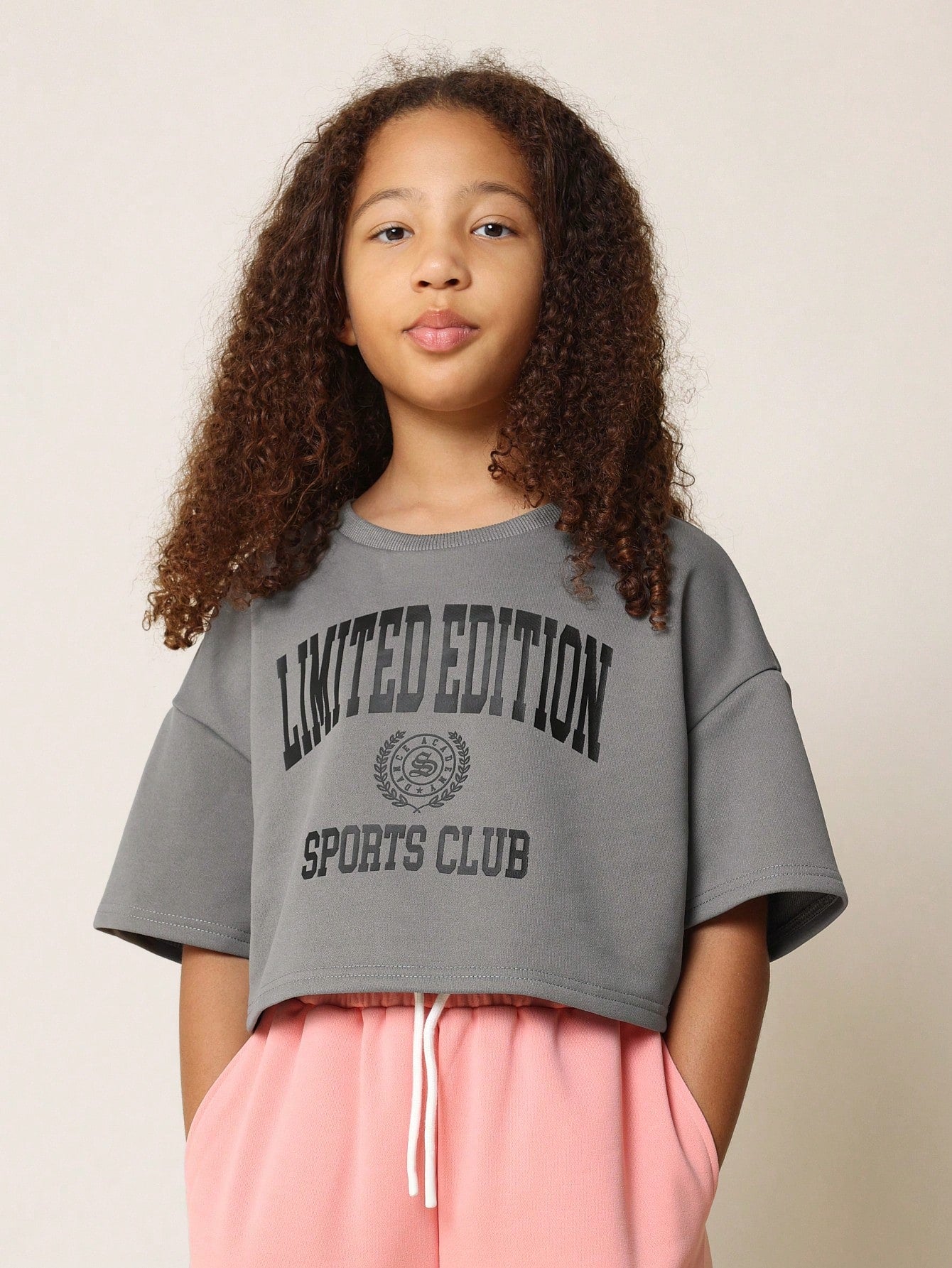 Tween Girls Crop Fit Tee With Limited Edition Graphic Print