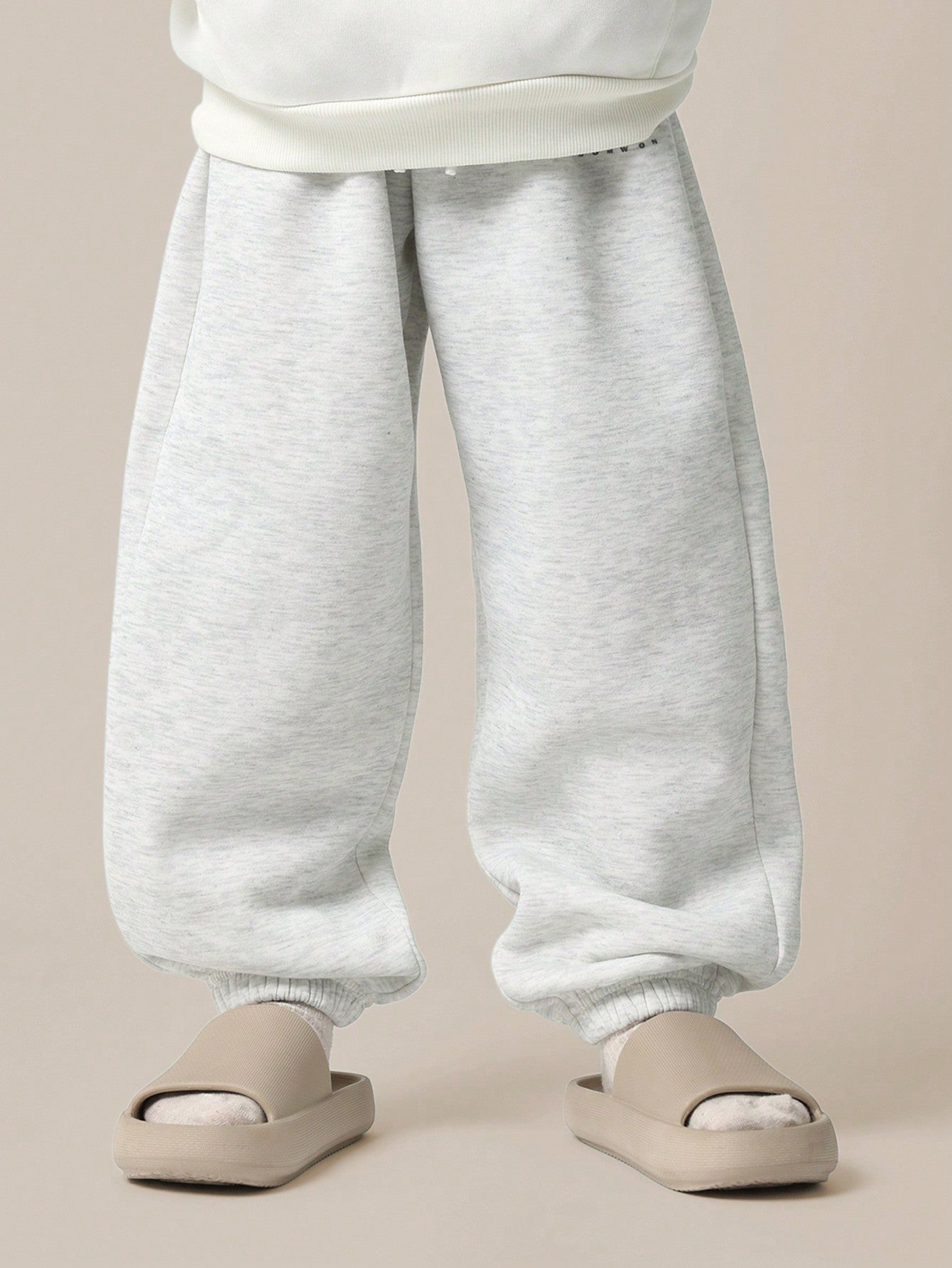 Tween Boys Comfy Regular Fit Overhead Hoodie With Small Graphic Print And Marl Grey Jogger 2 Piece Set