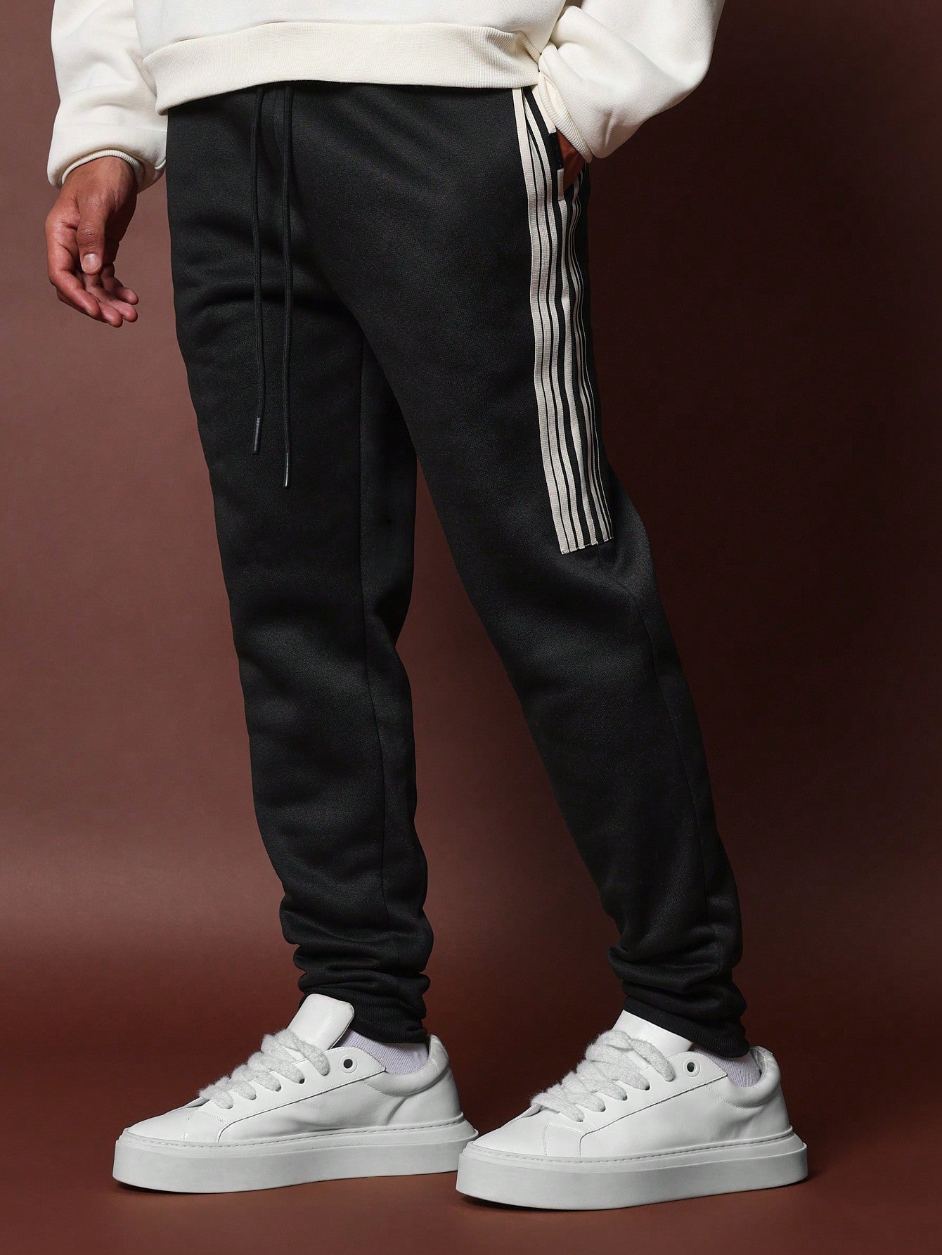 Slim Fit Jogger With Side Tape & Drawstrings