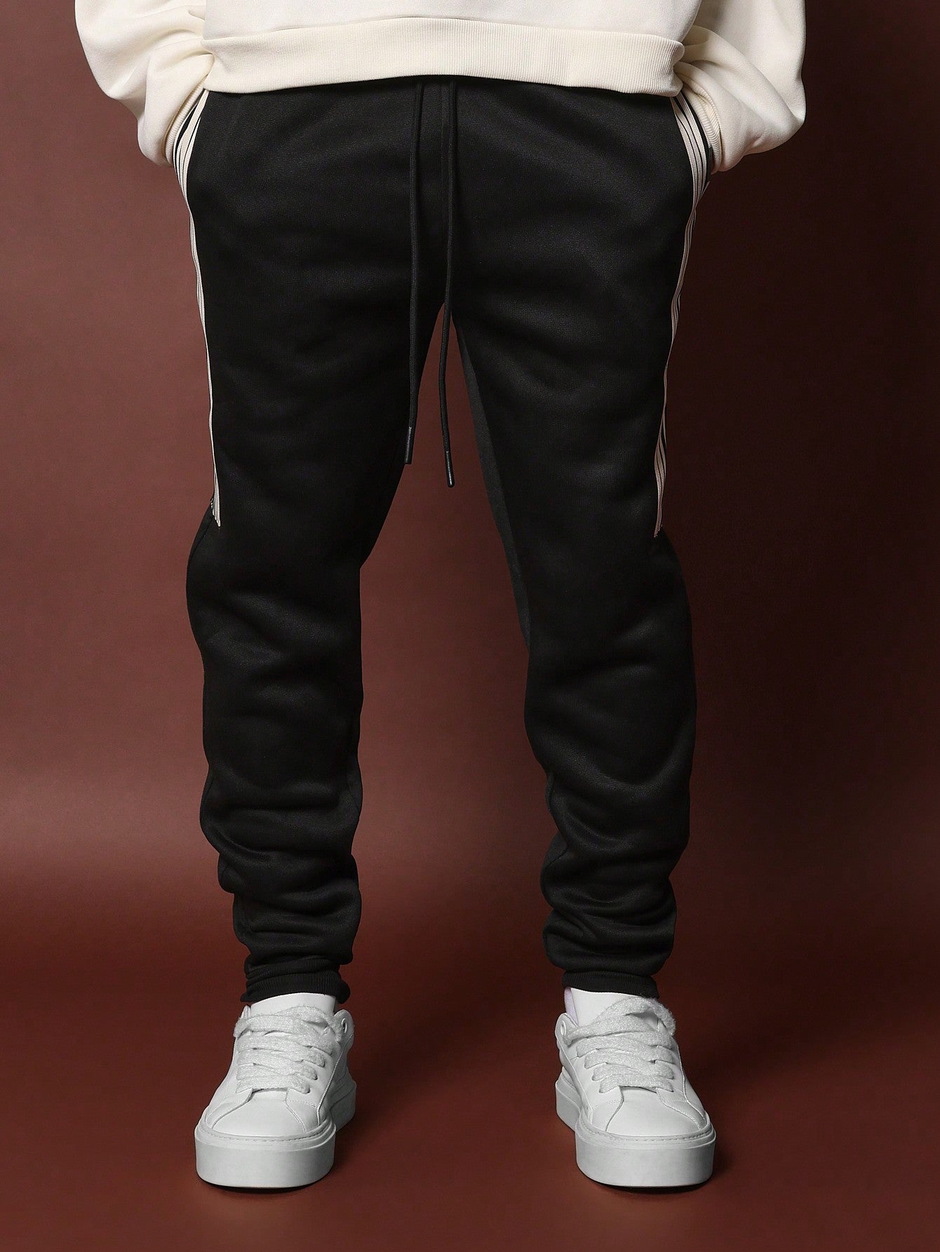 Slim Fit Jogger With Side Tape & Drawstrings